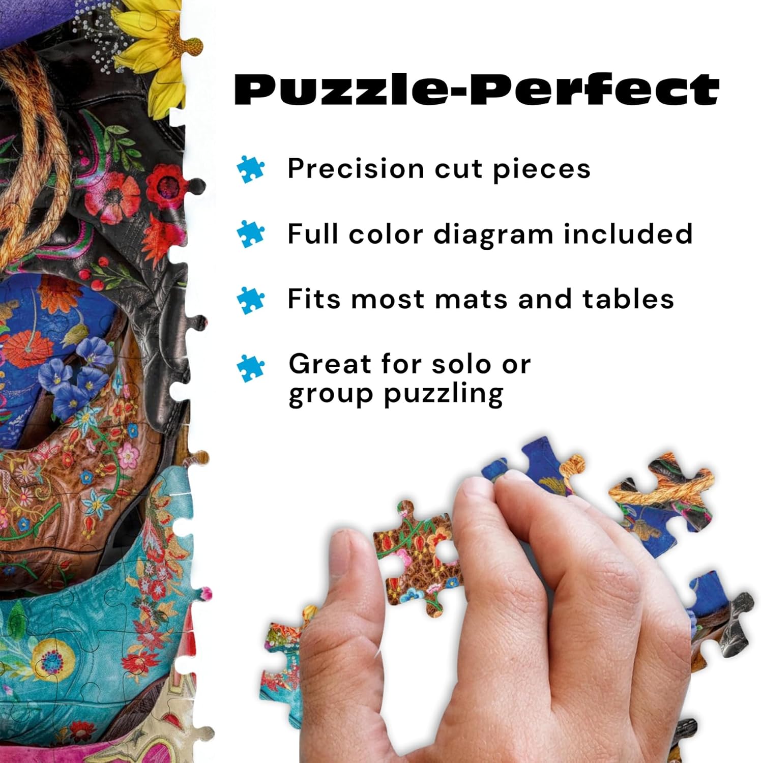 Buffalo Games - Cowgirl Colors - Lars Stewart - 1000 Piece Jigsaw Puzzle for Adults, Vibrant Floral Western Art, Challenging Puzzle for Game Nights, Finished Size 26.75 x 19.75, Made in the USA
