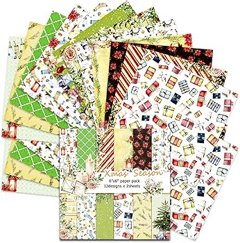 Amazon.co.jp: スクラップブック用紙 24枚 クリスマスクラフト