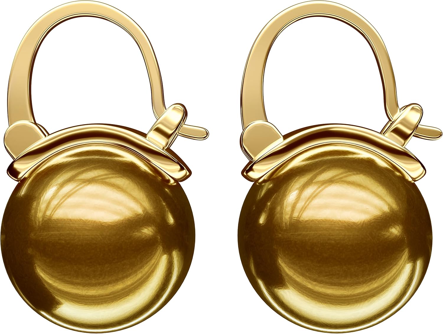 Pearl Drop Stud Earrings Huggie Hoop Golden-tone Earrings for Women, ideal bridal, work, party, dress, holidays