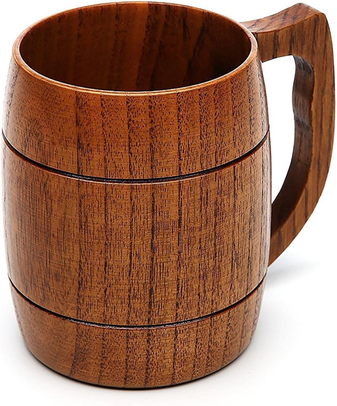 Beer Mug, 16 OZ Handmade Eco-friendly Wooden Mugs With Handle For Wine/Coffee/Tea, Best Gift Cups For Men/Women