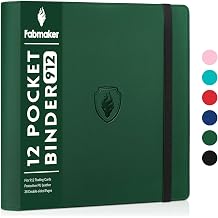 Fabmaker 12 Pocket Trading Card Binder for 912 Cards, PU Cover Card Album
