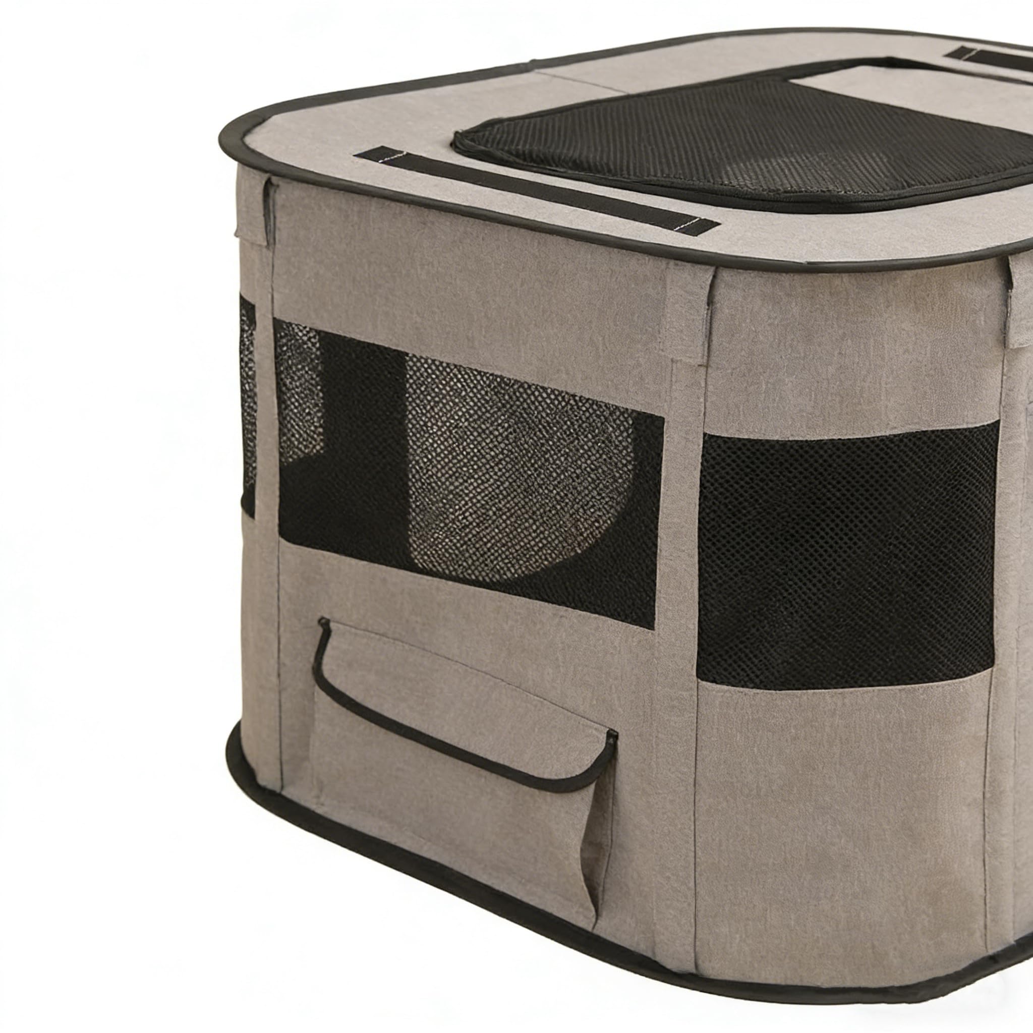 Valla portátil para Mascotas de 70 x 55 x 45 cm, Plegable, Rectangular, Sala de Entrega, Nido de Gato, cabaña para Cachorros, casa Cerrada para Mascotas con Bolsa de Transporte (Gris 2)