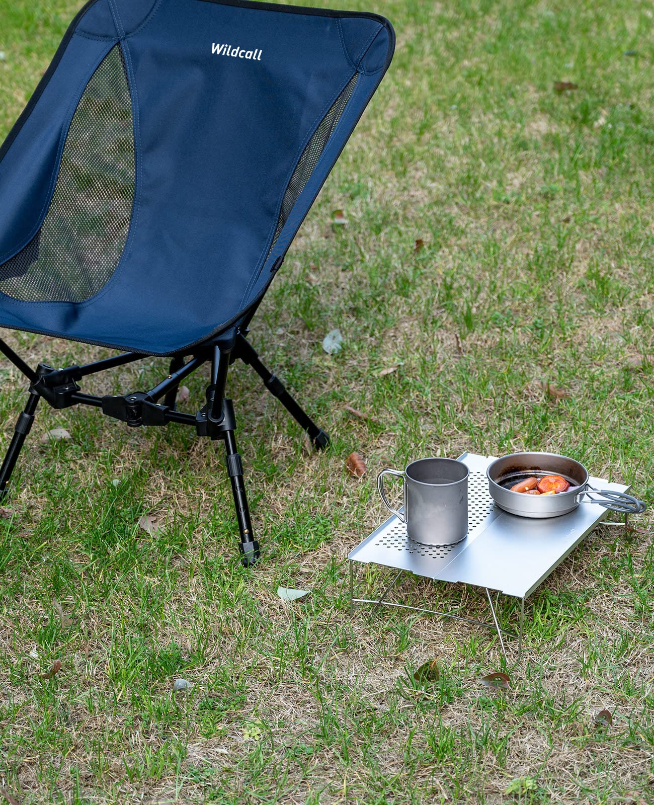 WildCall Mini Solo Folding Table Ultralight Compact with Carry Bag for Backpacking Camping Hiking Beach (Silver)