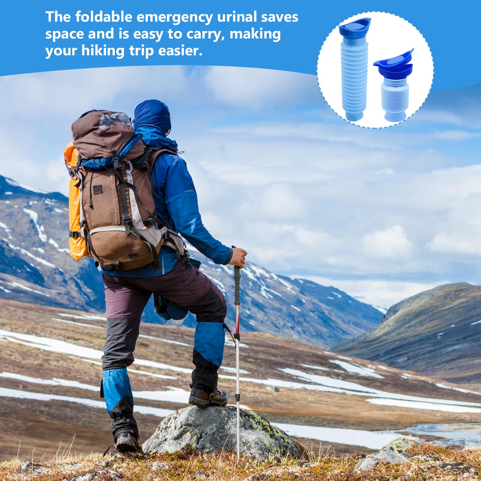 2 Pièces Urinoirs Portable, Urinoirs Rétractable Réutilisable, Urinoir d'urgence Rétractable 750ml, Bouteille D'urine Mobile Portable, Urinoir pour Camping Voyage Extérieur et Voiture