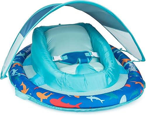 Miniatura 4 de SwimWays SwimWays 6067827 - Flotador de primavera para bebé con toldo ajustable, tiburón azul