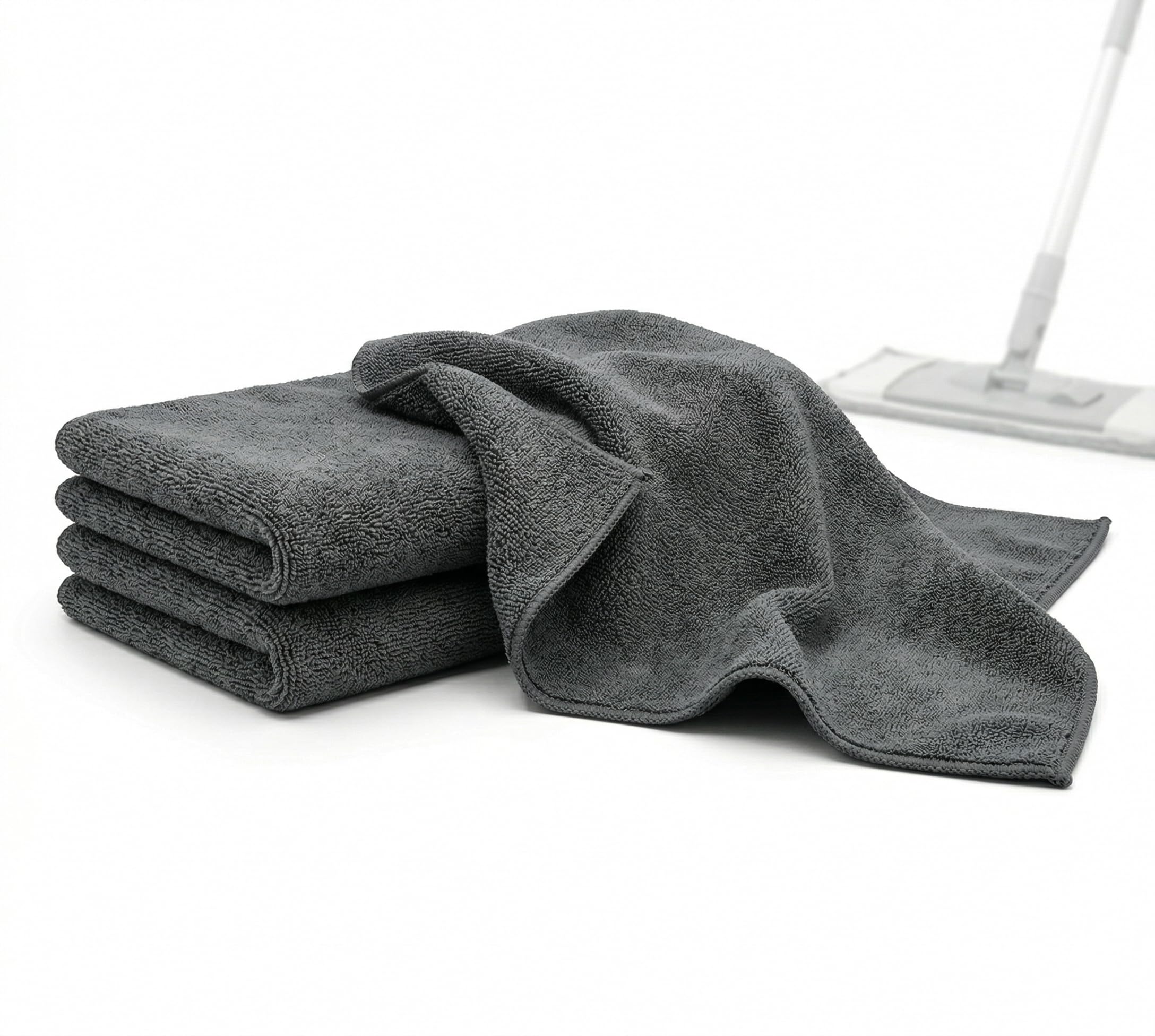 Microfiber Mop Refill Cloth Pack of 3 | Reusable Washable Flat Mop Pads | Super Absorbent Wet & Dry Cleaning Cloth | Compatible with Flat Floor Mop | Dark Grey-image-43