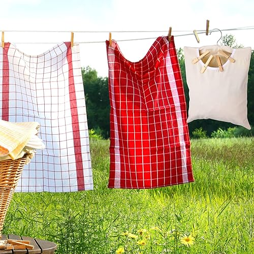 Miniatura 6 de Alfileres de ropa para ropa, bolsa de lona para ropa con gancho para colgar, 100 piezas de 2.8 x 0.4 pulgadas, clips de madera grandes de madera con