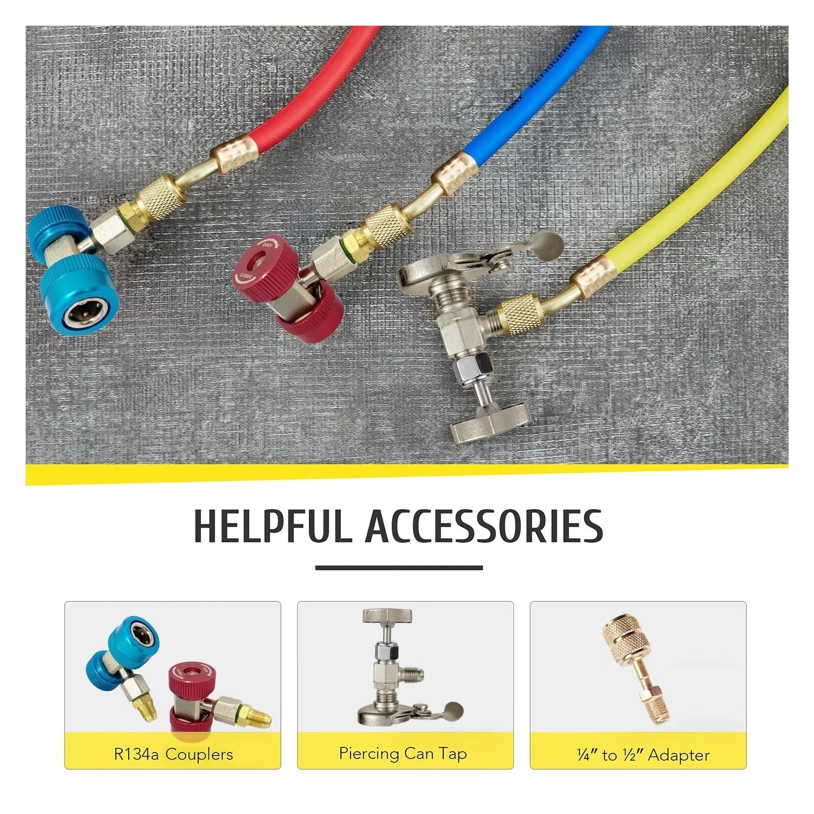 Adaptador de Manguera de manómetro de colector de presión de Aire Acondicionado de Coche R22 R-410A R-134a R-404A manómetro de refrigerante Detección en Tiempo Real