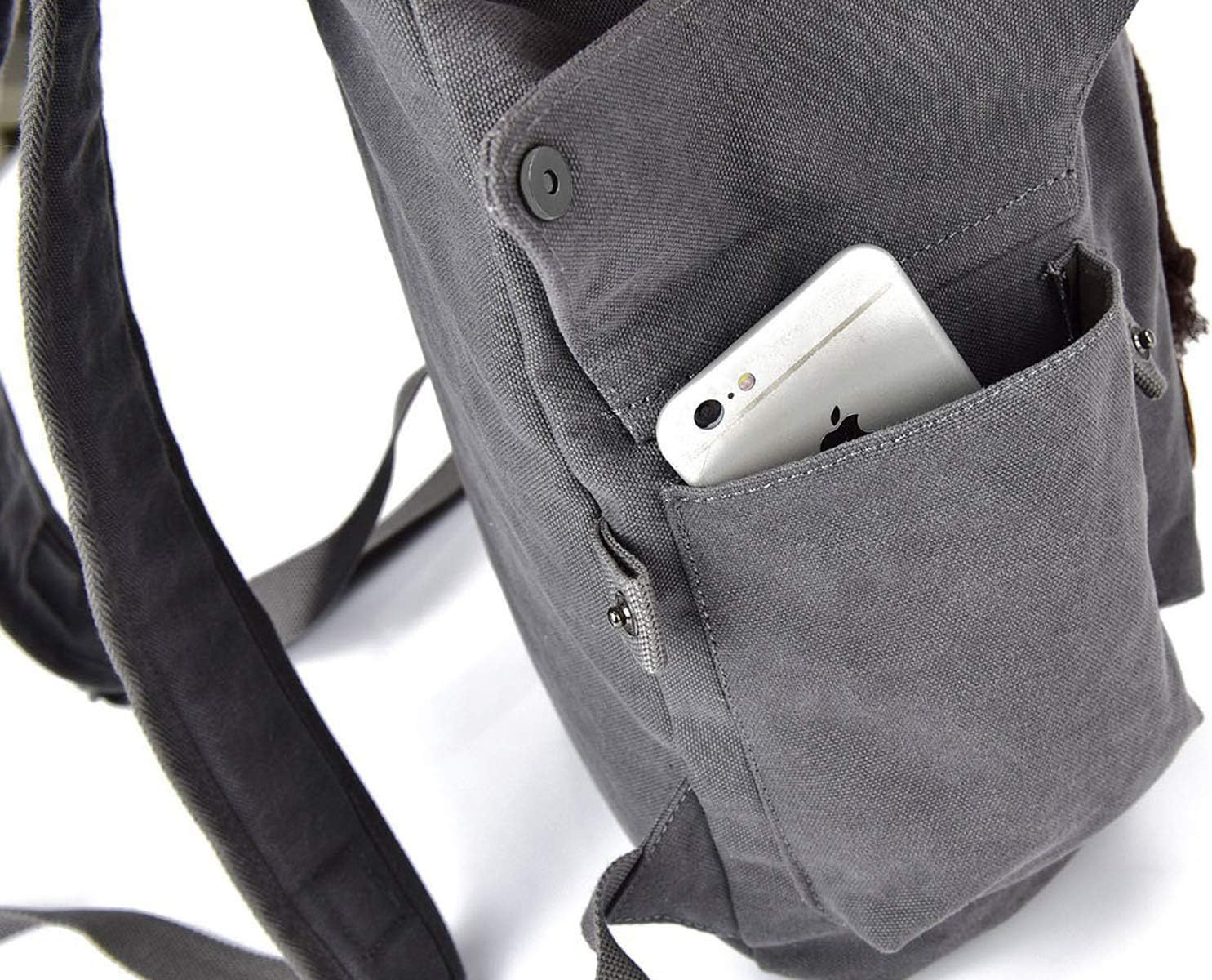 Limited Discount HOME•F Canvas Backpack Vintage Backpack Daypack for Men Women Laptop School Travel Rucksack (Grey) Black Friday - 70% OFF HOME•F Canvas Backpack Vintage Backpack Daypack for Men Women Laptop School Travel Rucksack (Grey)