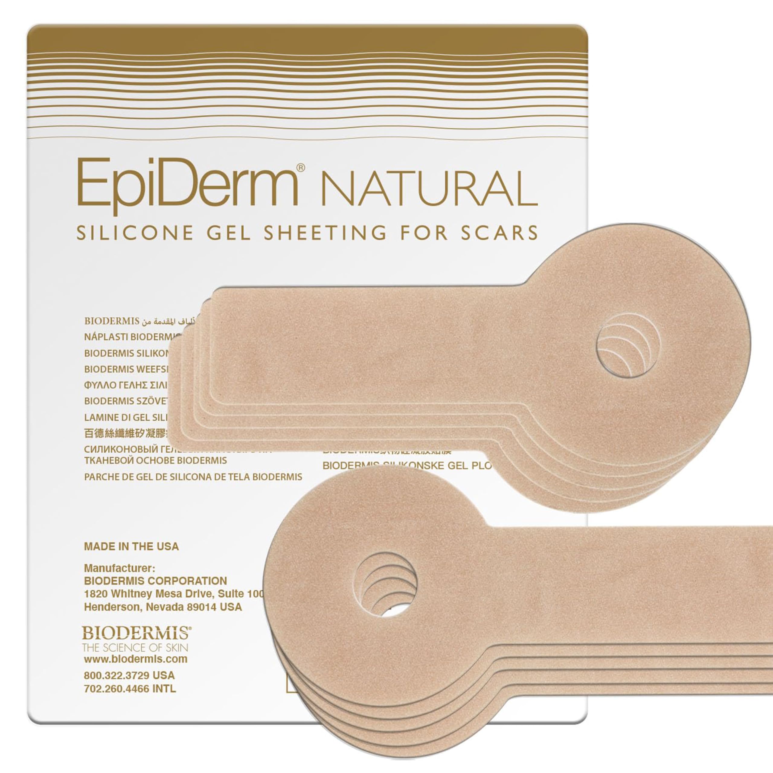 EpiDerm Areopexy Silicone Scar Sheets - Reusable, Washable & Customizable – Lollipop Shape Ideal for Lejour Breast Augmentation - Premium-Grade Silicone for Optimal Scar Management – Natural, 5 Pairs