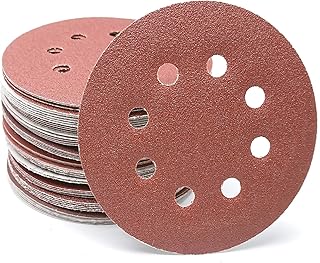 35 Pcs Sanding Discs, 5 Inch Hook and Loop Sandpaper Set 8 Hole Sanding Discs 7 Grades Include 60, 80, 100, 120, 150, 180, 240 Assorted Grit Sand Paper for Random Orbital Sander