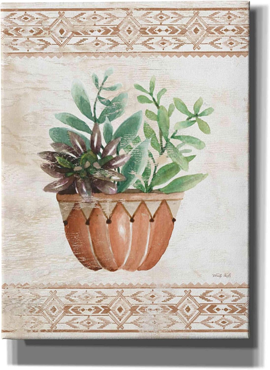 Southwest Terracotta Succulents I' by Cindy Jacobs, Canvas Wall Art