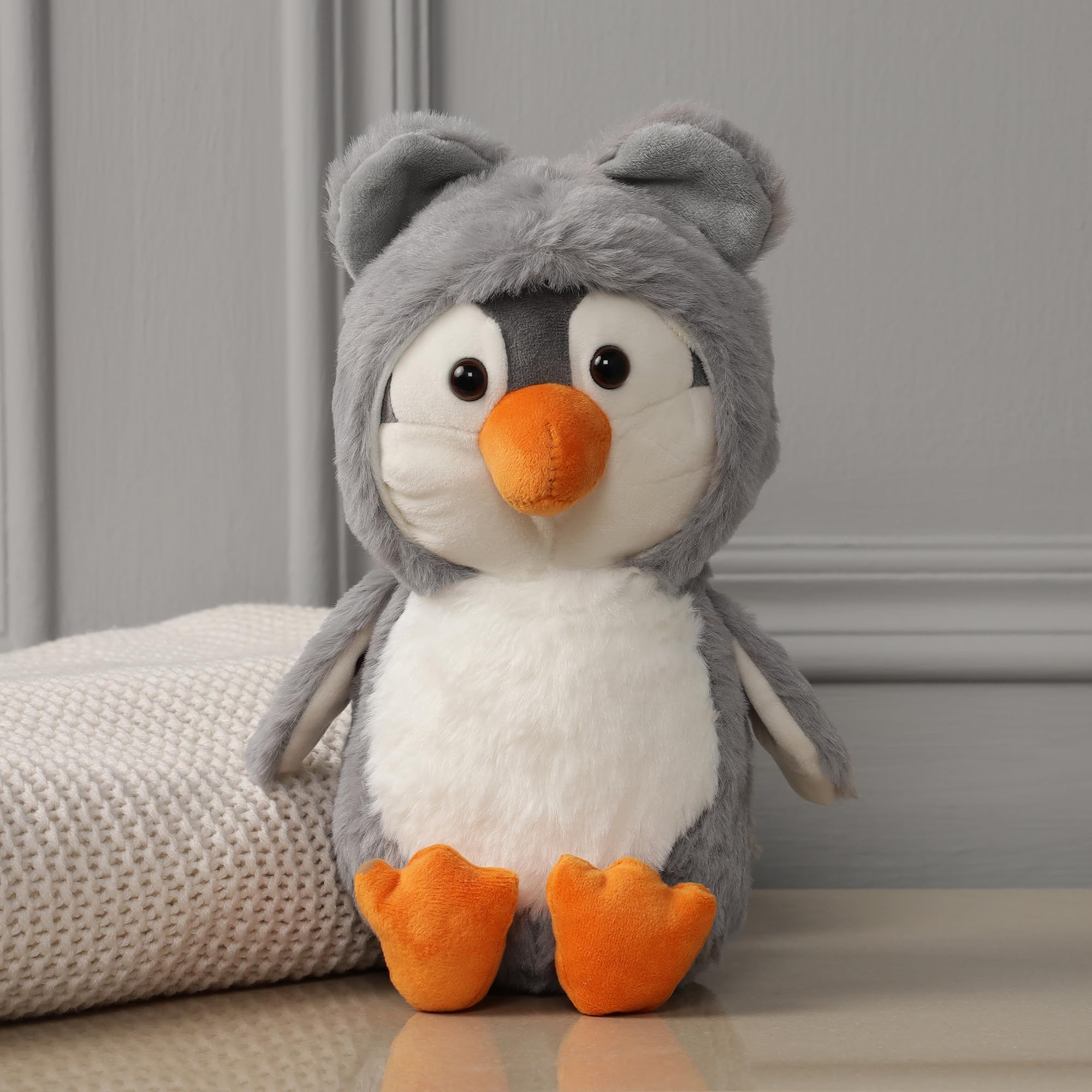 - Mirada Grey Penguin Soft Plush Toy ā 25cm | Cute Adorable Huggable Hoodie Penguin Stuffed Animal for Kids & Girls | Super Soft Cuddly Plushie for Birthdays & Special Occasions