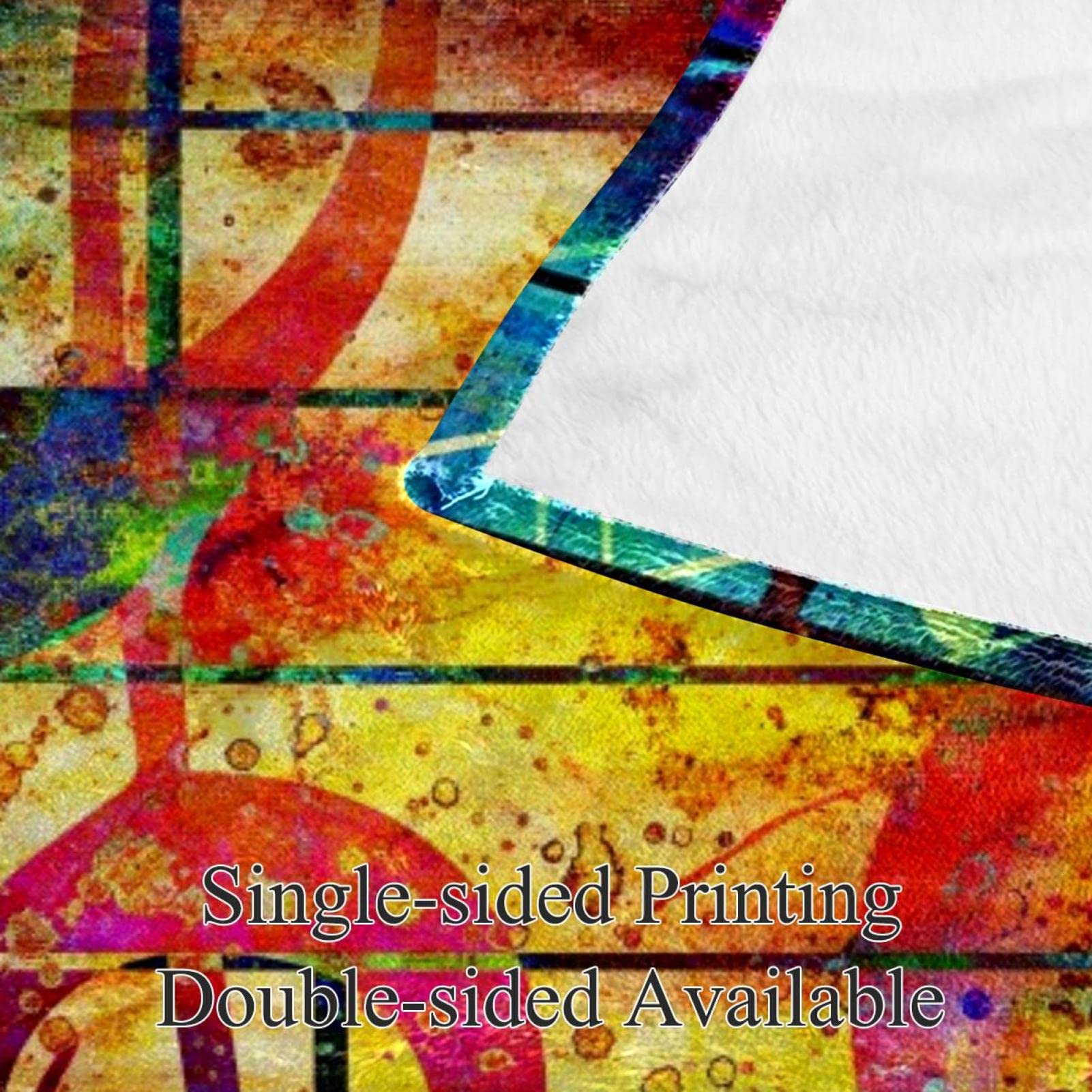 Coperta in pile con musiche multi retrò per divano, divano o letto, accoglienti coperte morbide