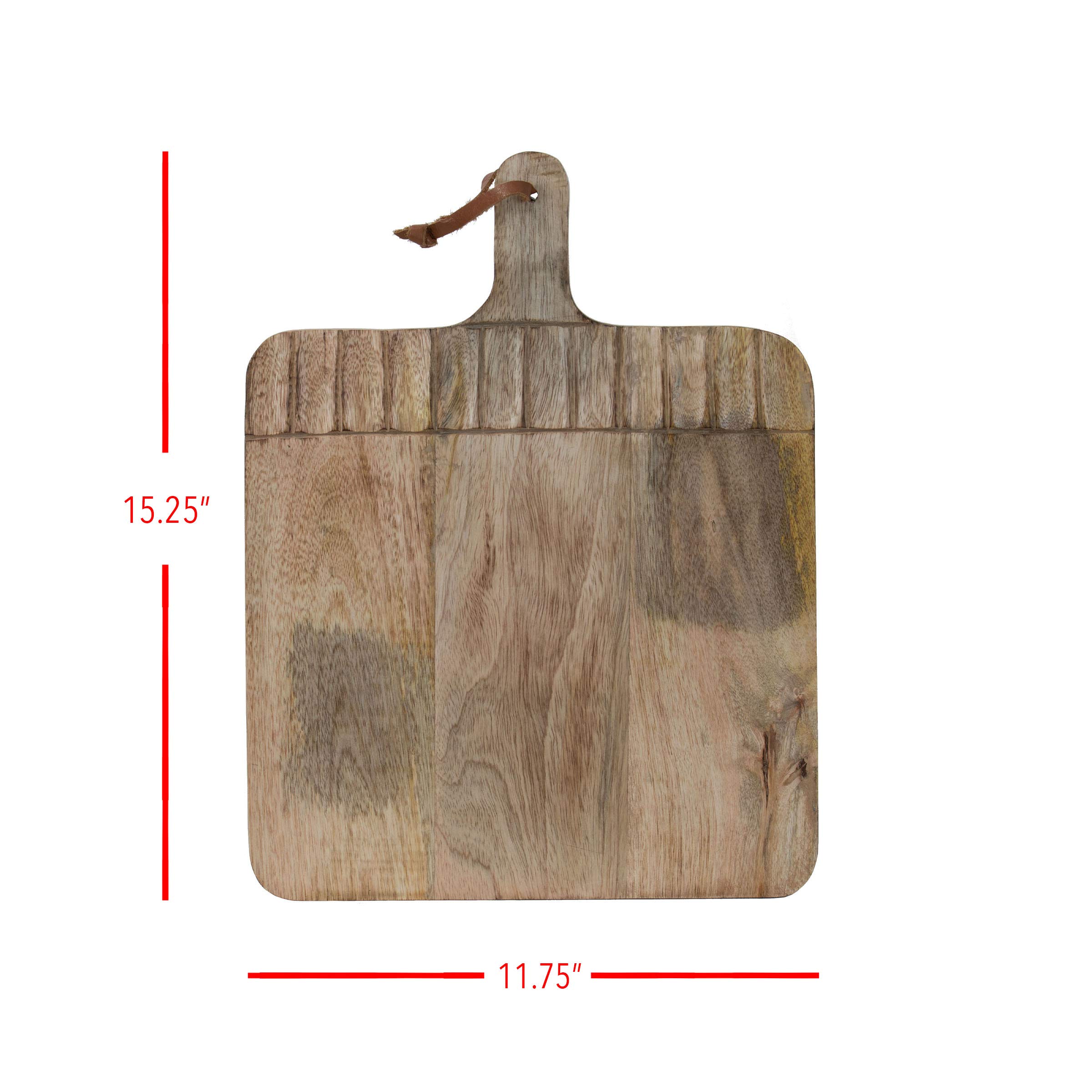 Foreside Home & Garden - Tabla de cortar ancha rectangular de madera tallada a mano
