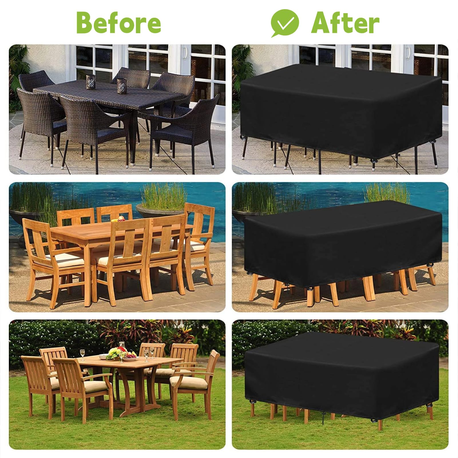 Wodoodporny pokrowiec na meble ogrodowe 210D, odporny na rozdarcie, wiatroszczelny, na stół, krzesło, sofę, grill, 100 x 90 x 80 cm, 100 x 90 x 80 cm, ochrona przed warunkami atmosferycznymi
