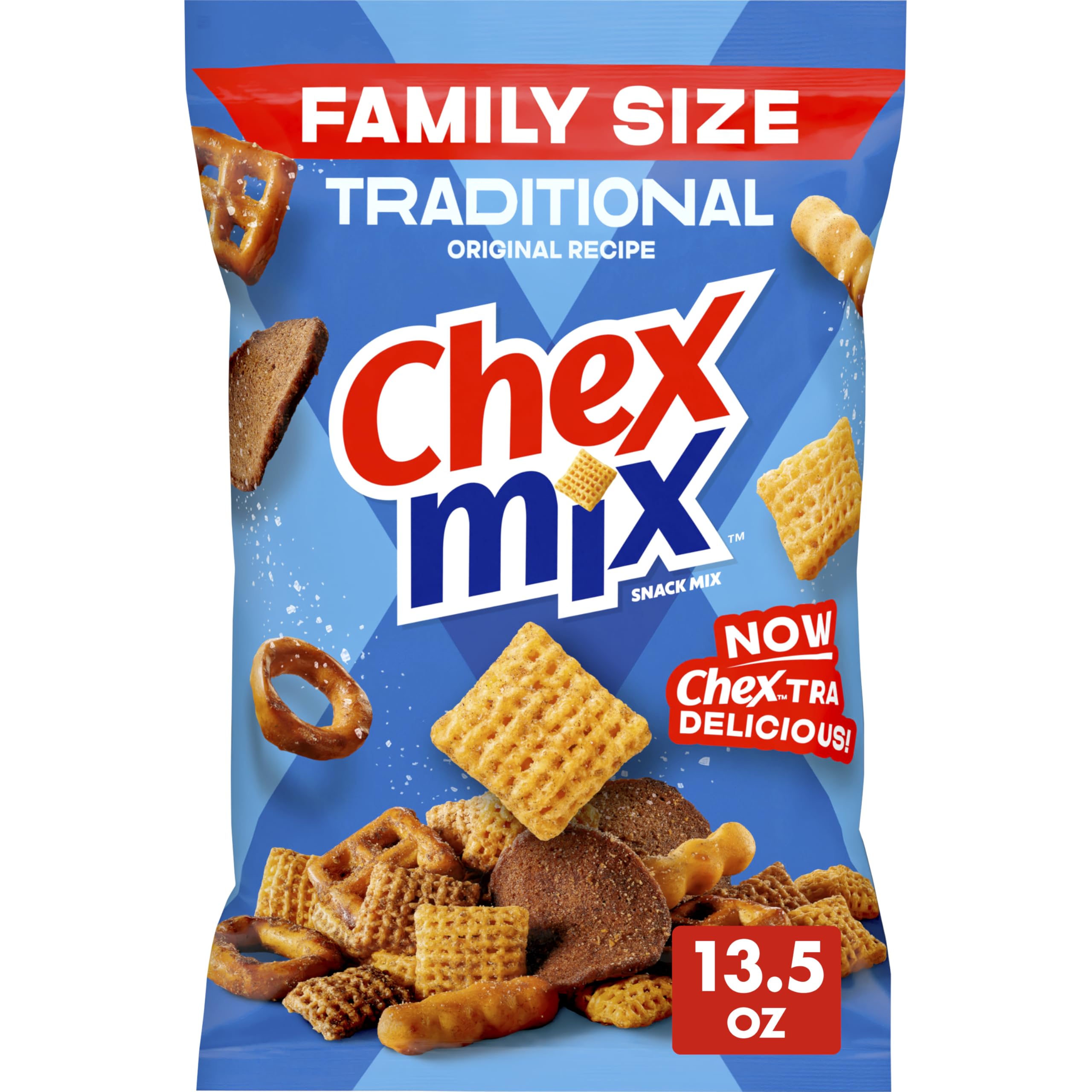 Chex MixTraditional Original Recipe Snack Mix, Snacks, Family Size, 13.5 oz