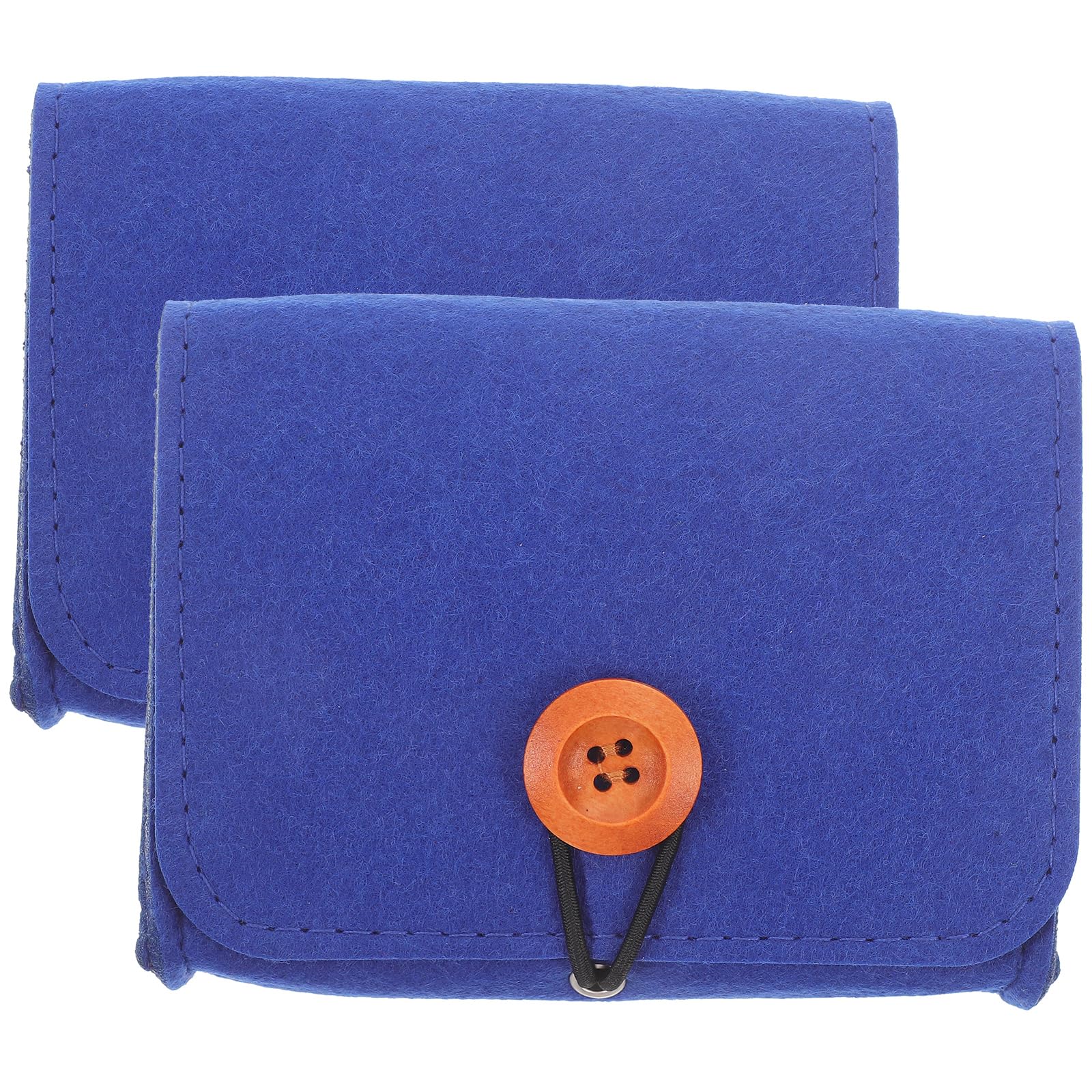 LUOZZY 2pcs Bottle Carrying Bags Felt Travel Organizer Key Jewelry Small Items Storage Pouch for Home Travel Supply - Blue