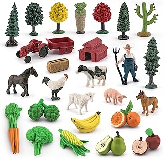 LC JoyCre 26PCS Small Barn Farm Animals Playset Farm Toy Farm Animals Figurines for Cake Topper Farm Animals for Toddlers 1-3