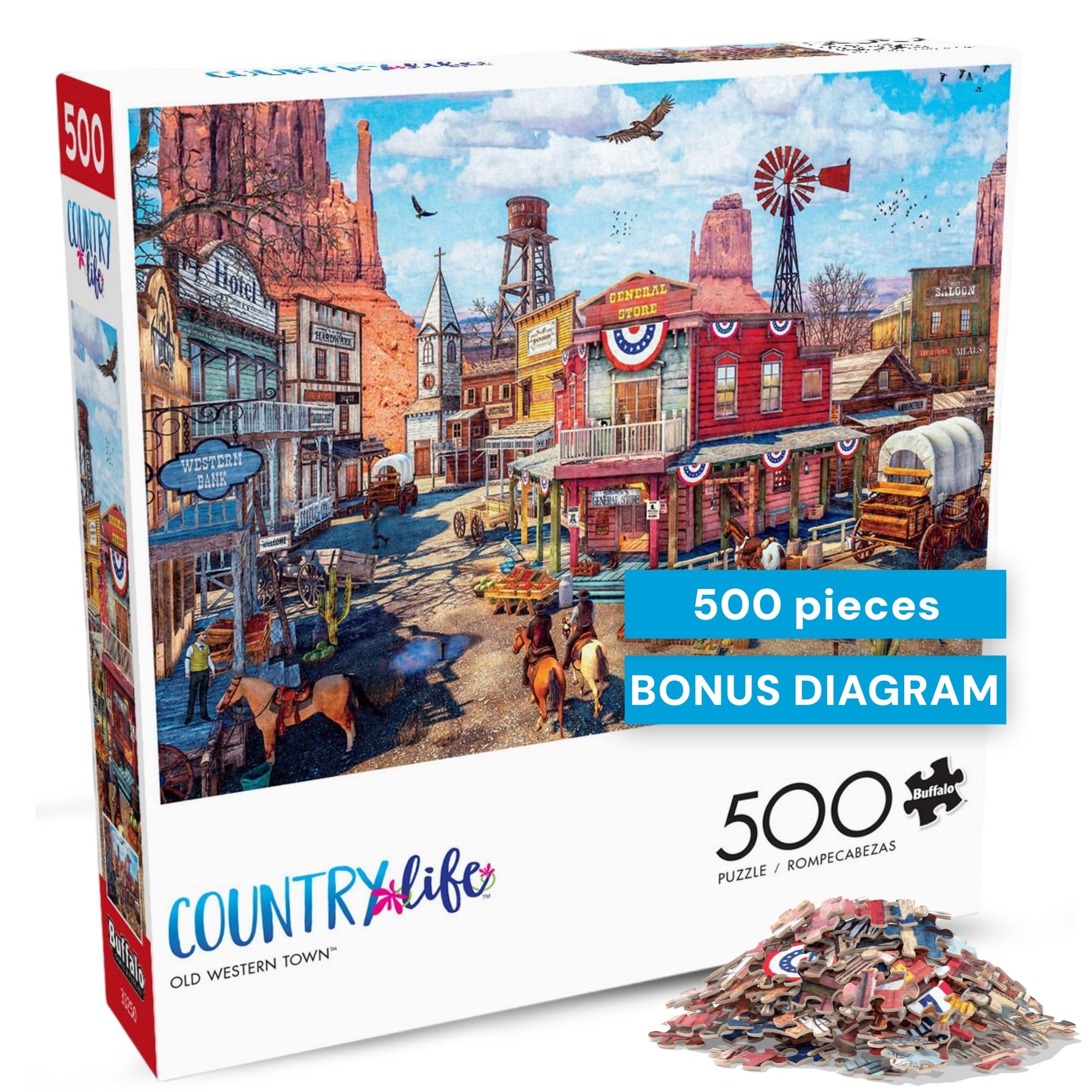 Country Life - Old Western Town - 500 Piece Jigsaw Puzzle