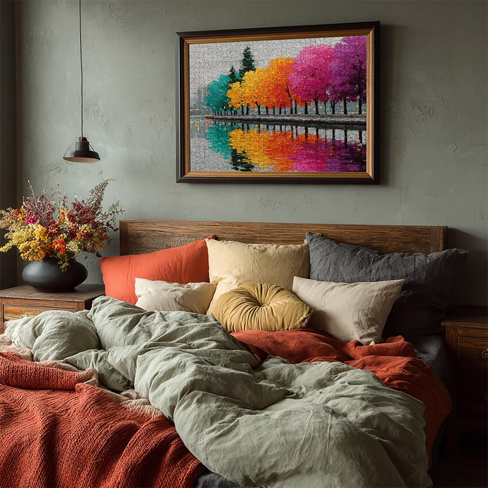 Kolorowe puzzle 3000 elementów dla dorosłych, drewniane puzzle 122 x 81 cm, gra edukacyjna dla dorosłych z wykwintnym pudełkiem, kolekcja relaksująca gra, letnia dekoracja pokoju, (krajobraz) M-1730