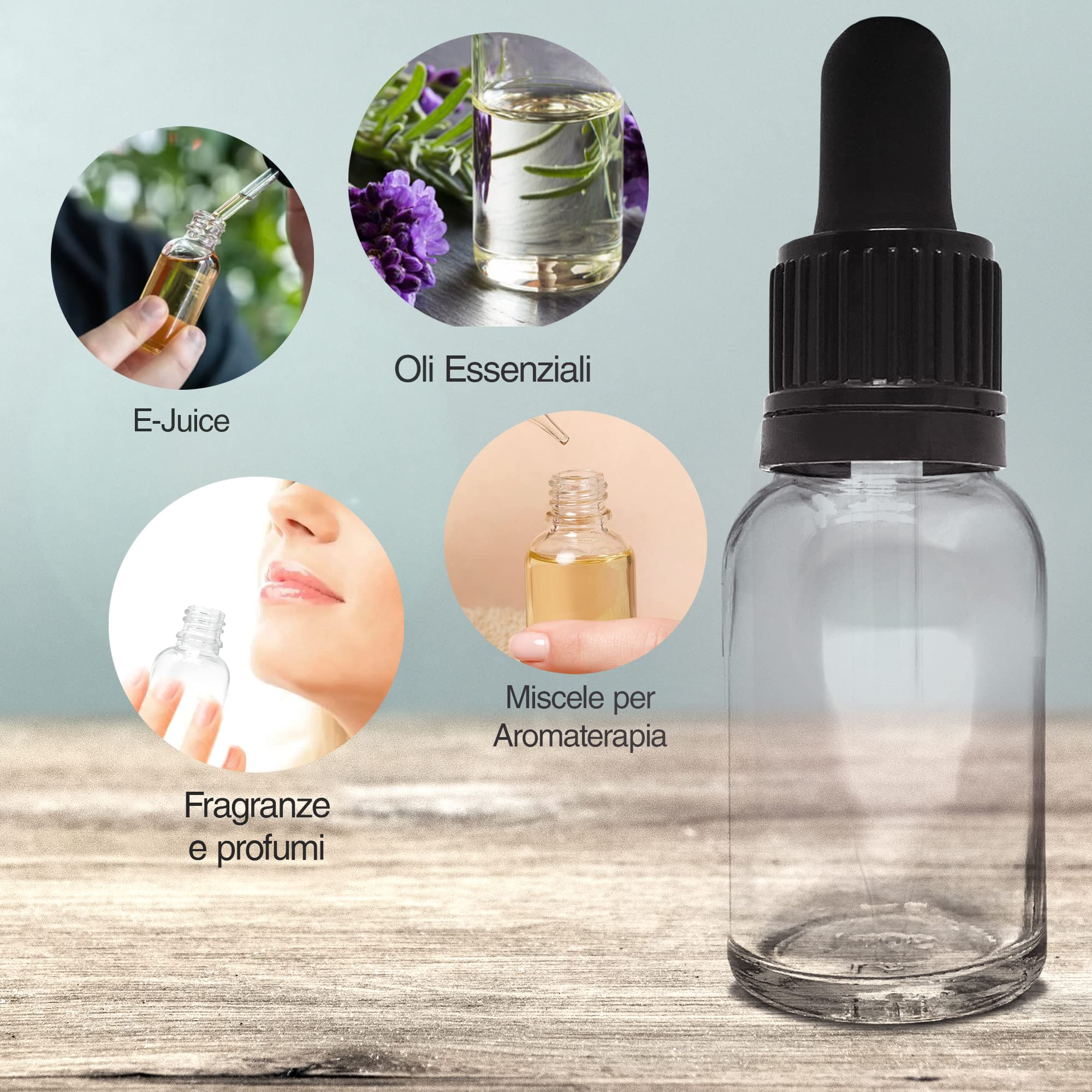 8 Boccette Vetro 10ml Con Contagocce - Per Oli Essenziali, Profumi, Laboratorio (colore Ambrato) - Foto 9