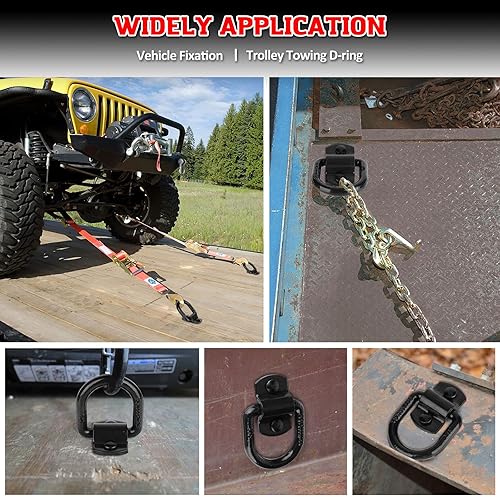 Miniatura 7 de AUTOBOTS Anillo en D forjado resistente de 12 pulgada, ganchos de anclaje de amarre de resistencia a la rotura de 12,000 libras, para remolques,