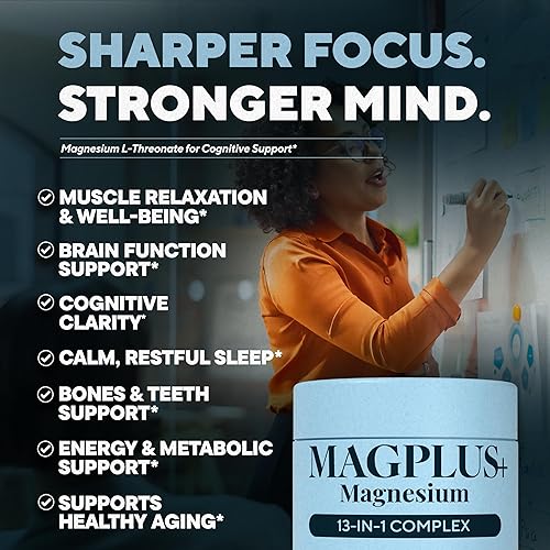 Miniatura 3 de Complejo de magnesio 13 en 1 mezcla liposomal de 900 mg con glicinato, L-treonato, malato, citrato, taurato, aspartato, gluconato, cloruro,