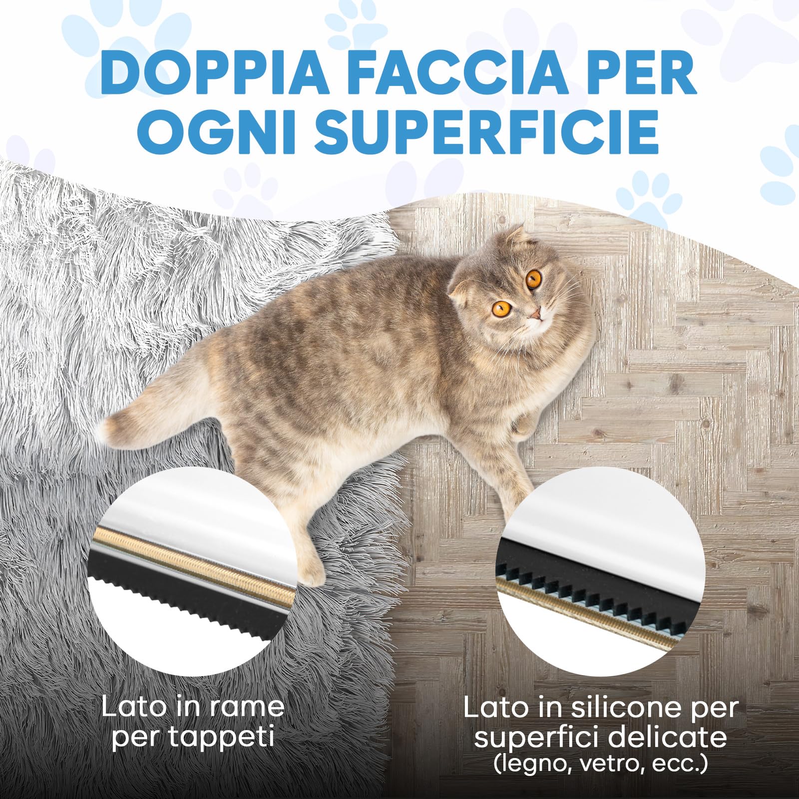 Scopa per Peli Animali – Rimuovi Peli Cane e Gatto – Scopa in Silicone per Peli Animali – Raccogli Peli Animali per Tappeti, Moquette, Pavimenti e Mobili – Rimuovi Peli Animali Telescopica