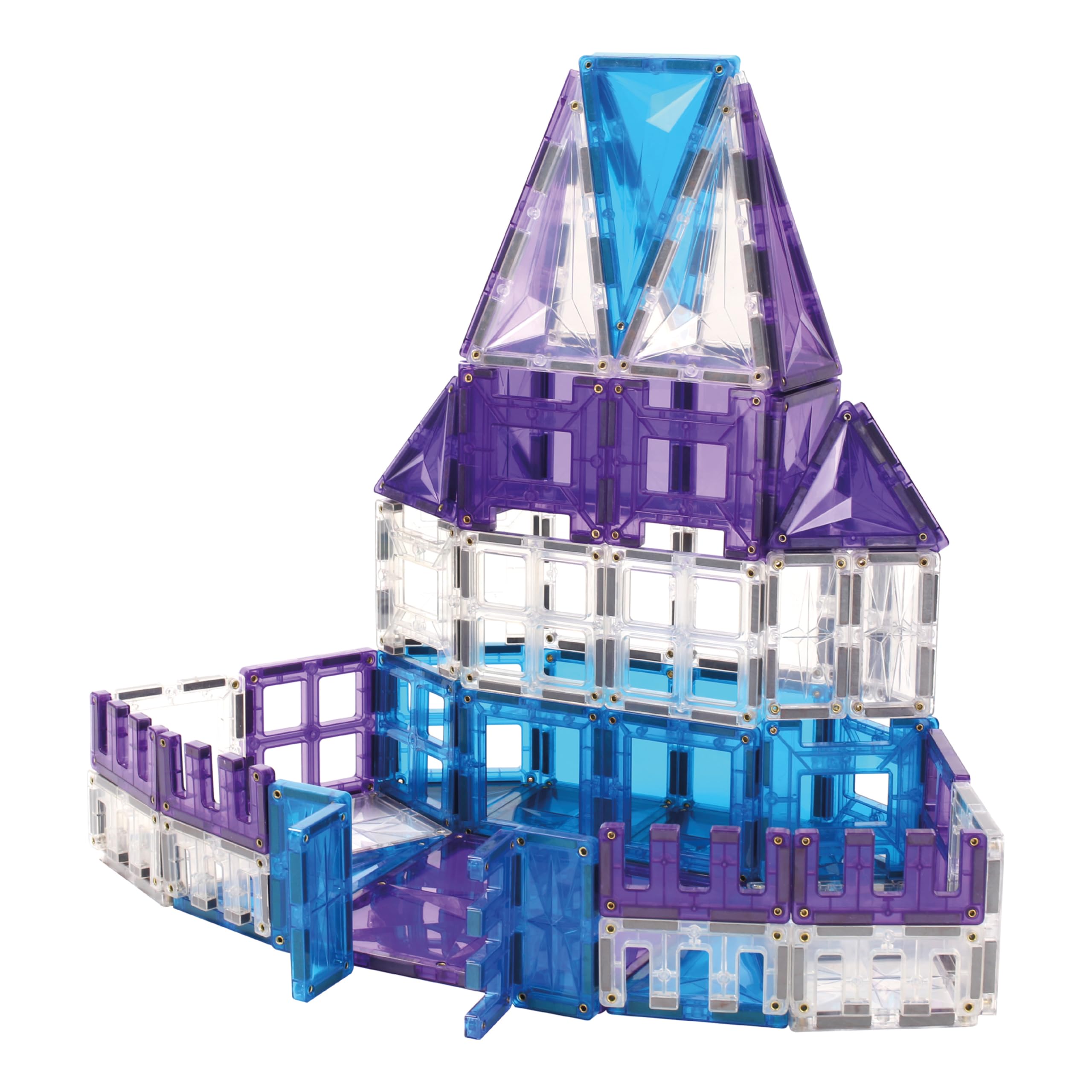 Mega-Eiskristall-Bausatz 180 Teile, abwechslungsreiche Formen und Farben, langlebiges Magnetspielzeug, magnetische Bausteine, erweiterbare Sets, weiß blau violett, für Kinder ab 3 Jahren