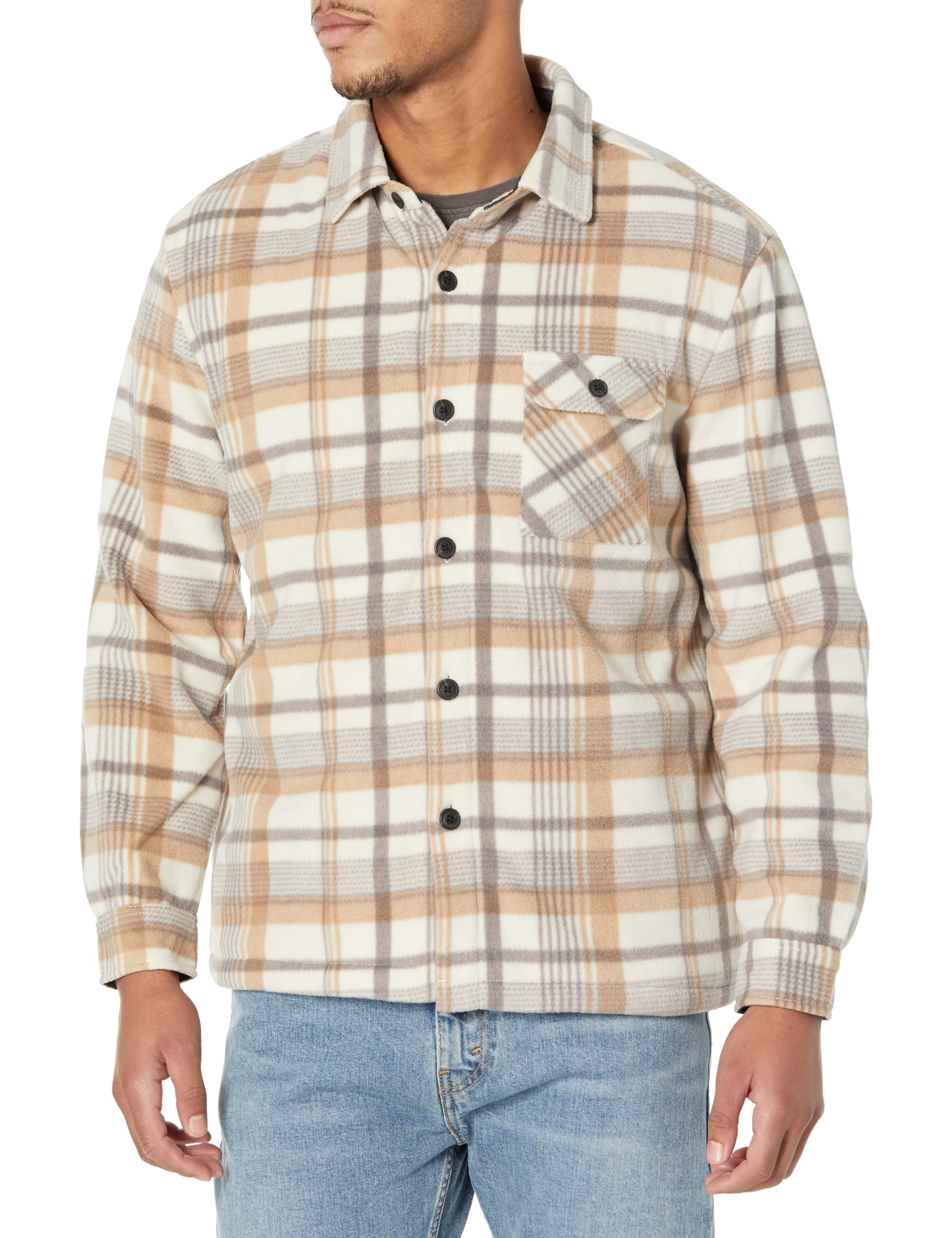 UNIONBAY Men's Woodsman Microfleece Lined Flannel Shirt Jacket