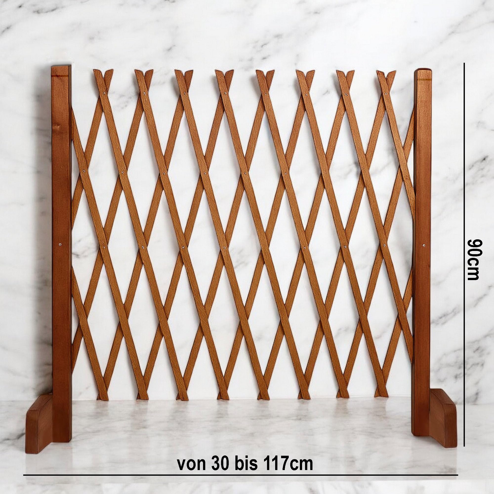 Treppenschutzgitter für Hunde - Absperrgitter - Türschutzgitter - Hundeschutzgitter - Hundebarrieren - verstellbar Trennwand - ohne Bohren - 30-117cm breit - aus Holz