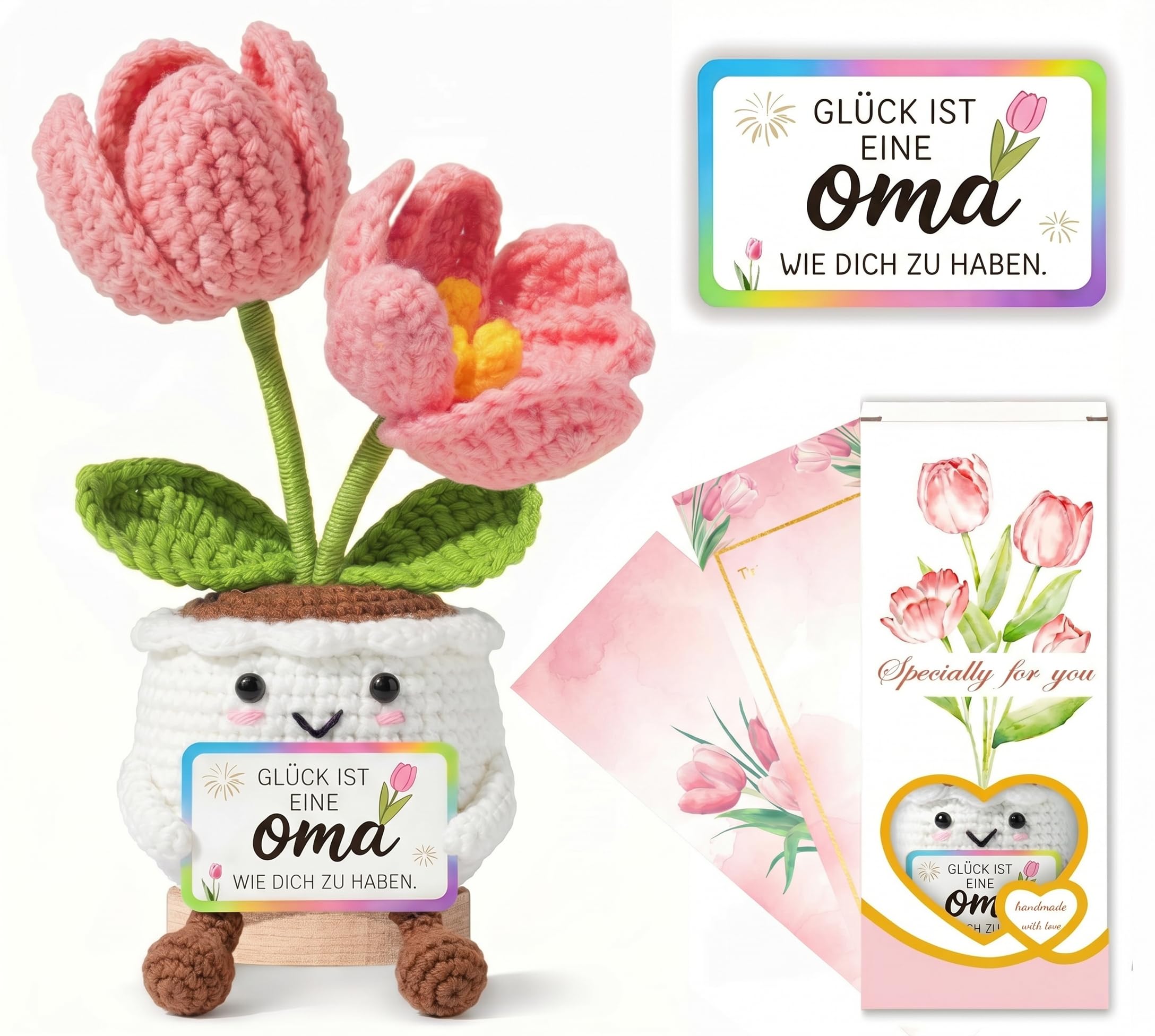 XIESUNUN Muttertagsgeschenk Geschenke für Mama Mutter - Geburtstagsgeschenk Mama Besondere Mutter Tochter Geschenk Tulpe Positive Potato Kartoffel (Mama)