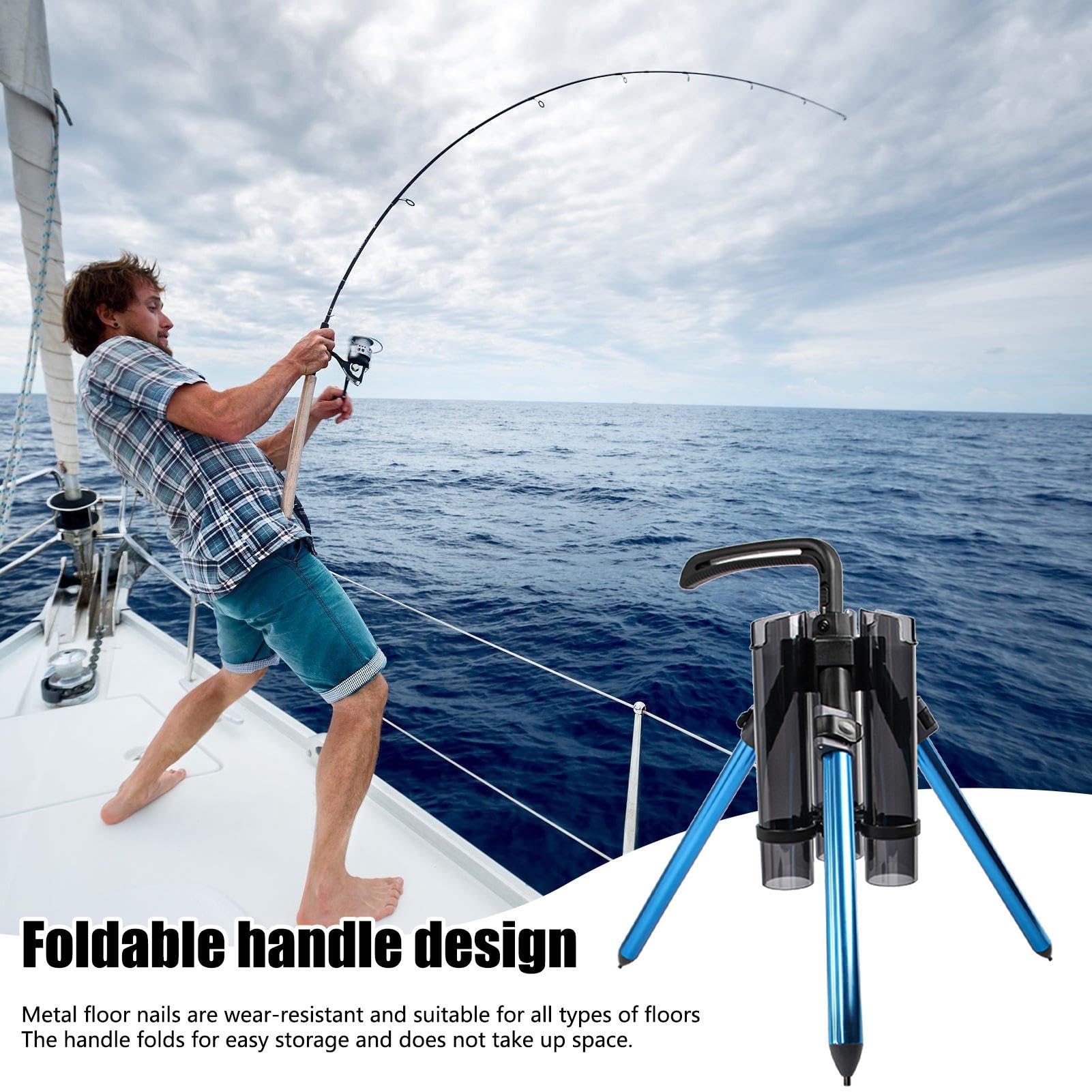 Supporti per canna da pesca verticali – Staffa in alluminio con supporto per canna da pesca ispessita, per 3 canne da pesca, yacht da mare