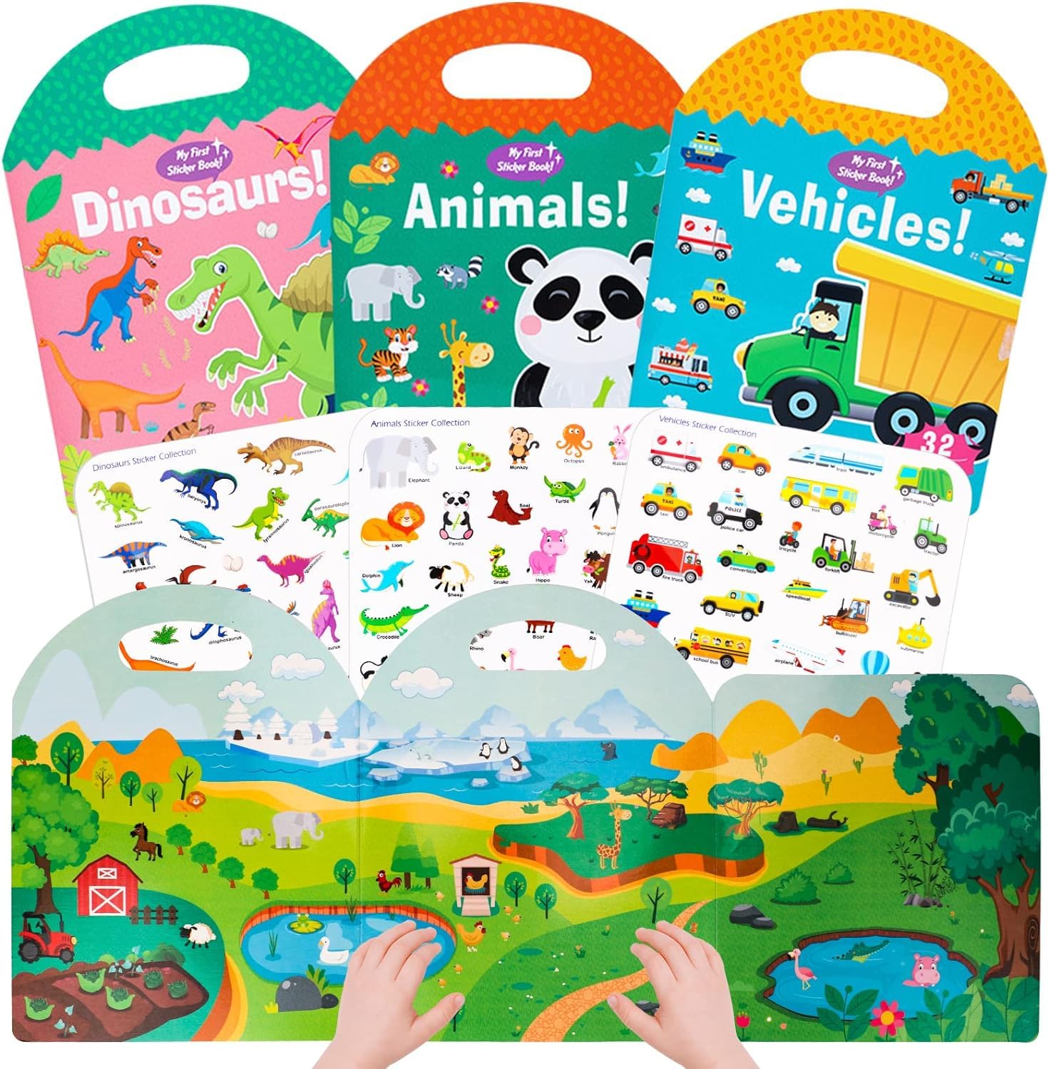 Slipps Jelly Reusable Fun Sticker Books for Kids Toddlers 1-6 Years, 36 Pcs Cute Waterproof Stickers for Teens Girls Boys (Animals + Ocean World + Vehicles) (B0D1KKFQ42) Amazon Price History, Amazon Price Tracker