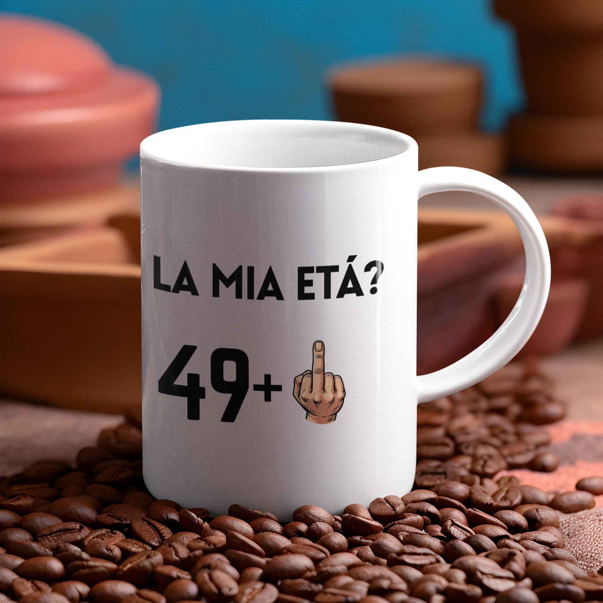 Gesar Tazza 50 Anni Uomo e Donna - Regalo Compleanno 50 Anni - Idea Regalo Divertente Cinquantesimo Compleanno - Gadget Uomo Donna per amico, collega, amica, sorella, fratello - 49+1
