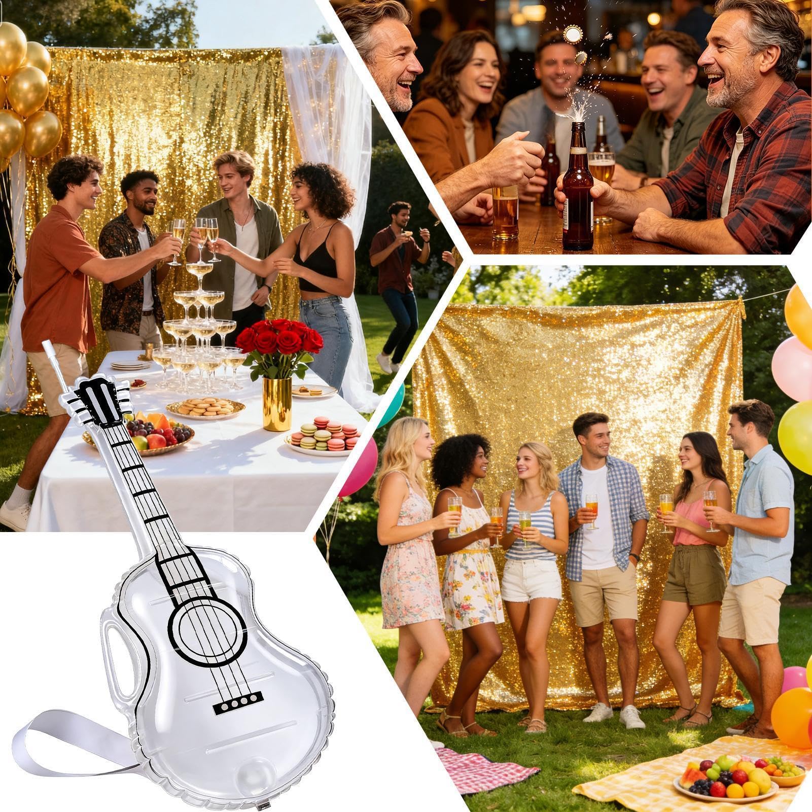 Decanter Vino Bottiglia Da Birra A Forma Di Chitarra Divertente Da 2,5 L | Contenitore per decanter whisky Per Vino, Succhi, Acqua, Papà, Compleanno, Matrimonio, Inaugurazione Casa