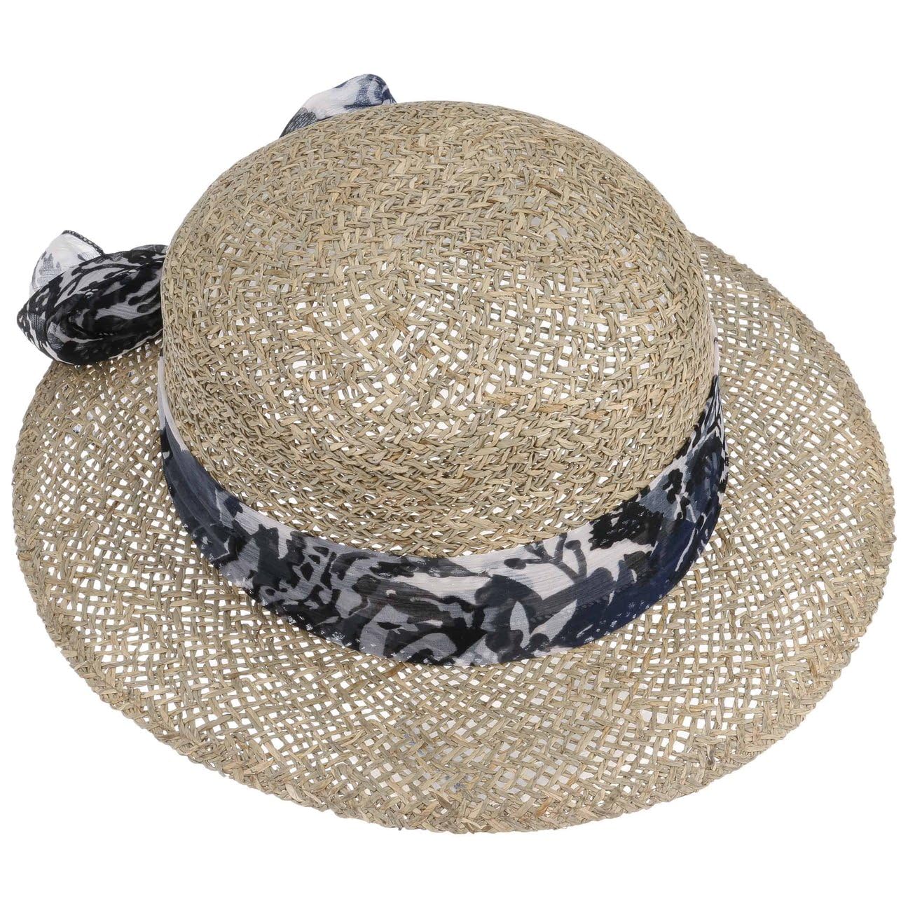 Lierys Chapeau Seagrass avec Bande en Tissu Femme - Made in Italy de Soleil D'Ete Plage Ete Printemps-ete