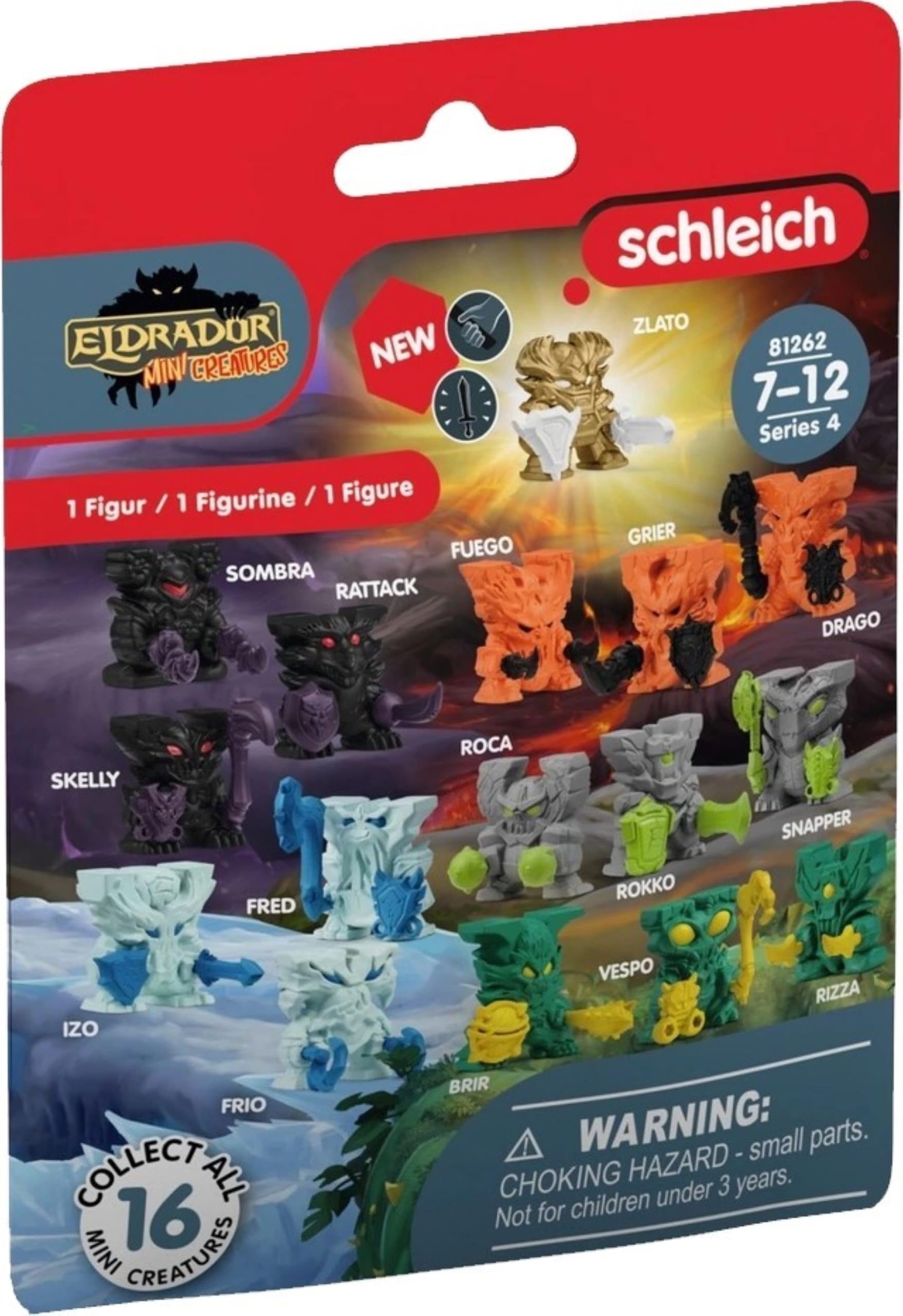 SCHLEICH 81262 Mini Creatures Collectable Figures Set, Series 4, 10 Fantasy Creatures from Eldrador's Worlds