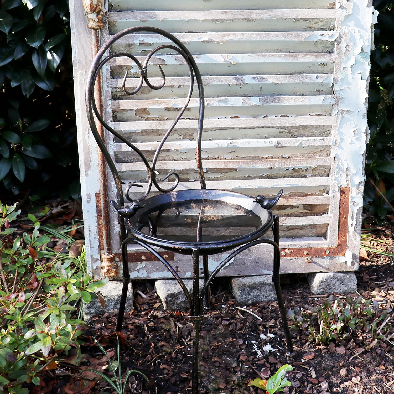Posiwio Bebedero para pájaros, silla decorativa para jardín