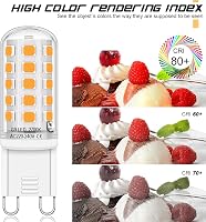 Auting G9 LED Izzó Meleg Fehér 2700K, 4W Energiatakarékos LED Égő 400 Lumen, Halogén Helyettesítő Kis Izzó, 4 Darabos Csomag 5