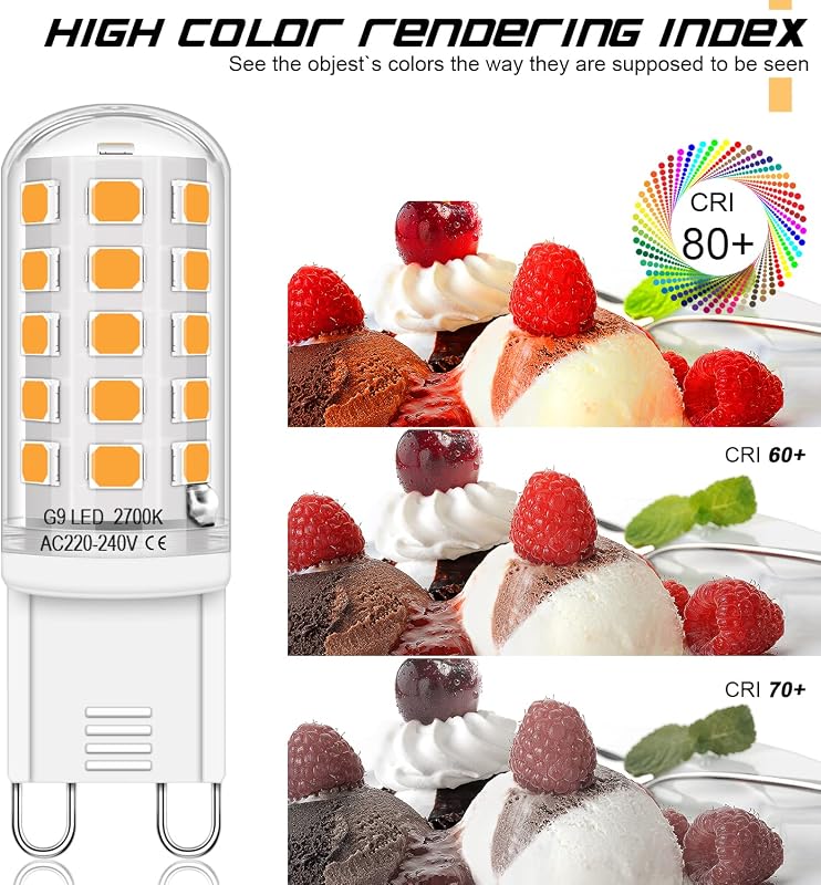 Auting G9 LED Izzó Meleg Fehér 2700K, 4W Energiatakarékos LED Égő 400 Lumen, Halogén Helyettesítő Kis Izzó, 4 Darabos Csomag