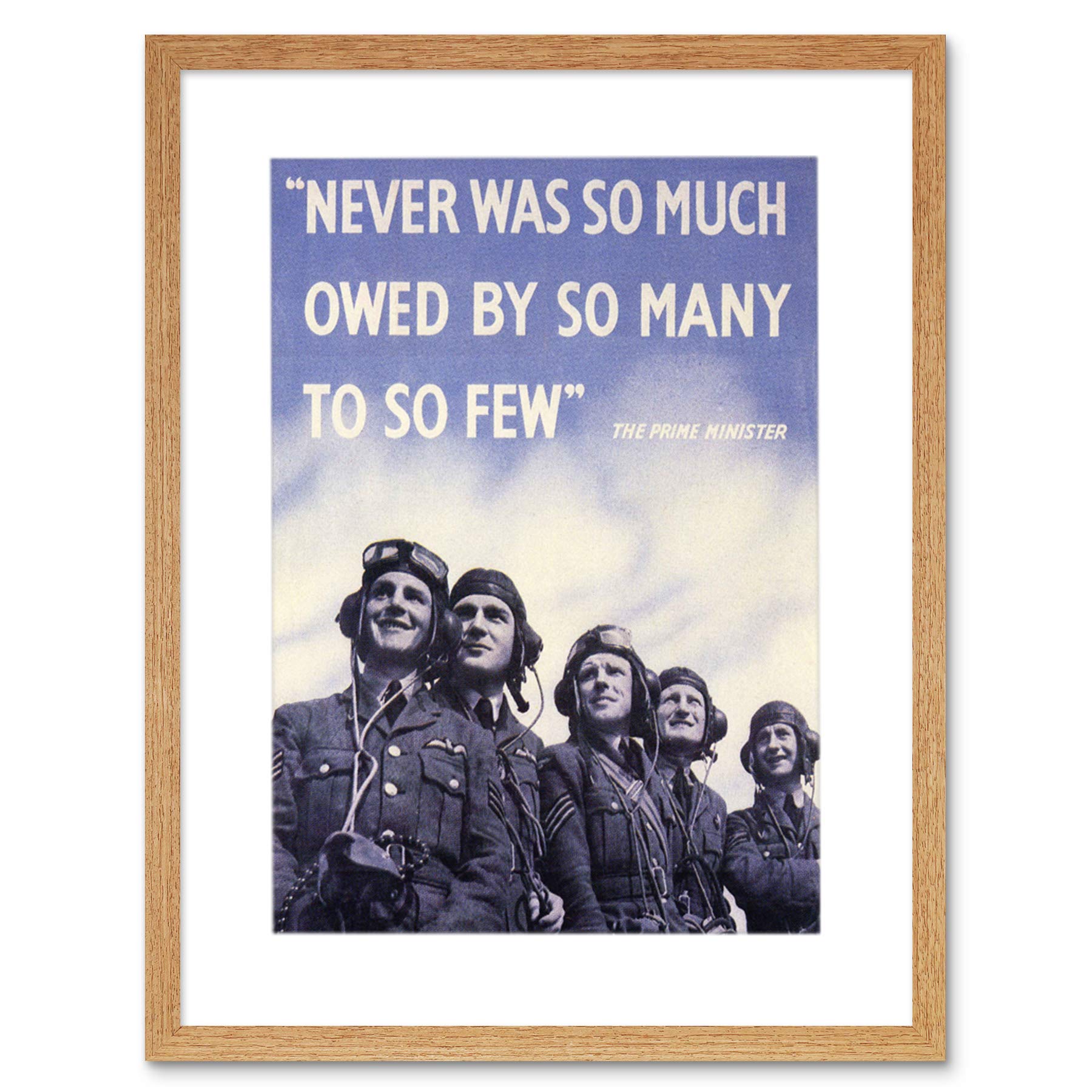 Wee Blue Coo War WWII UK Churchill Pilot Battle Britain Quote Picture Framed Wall Art Print