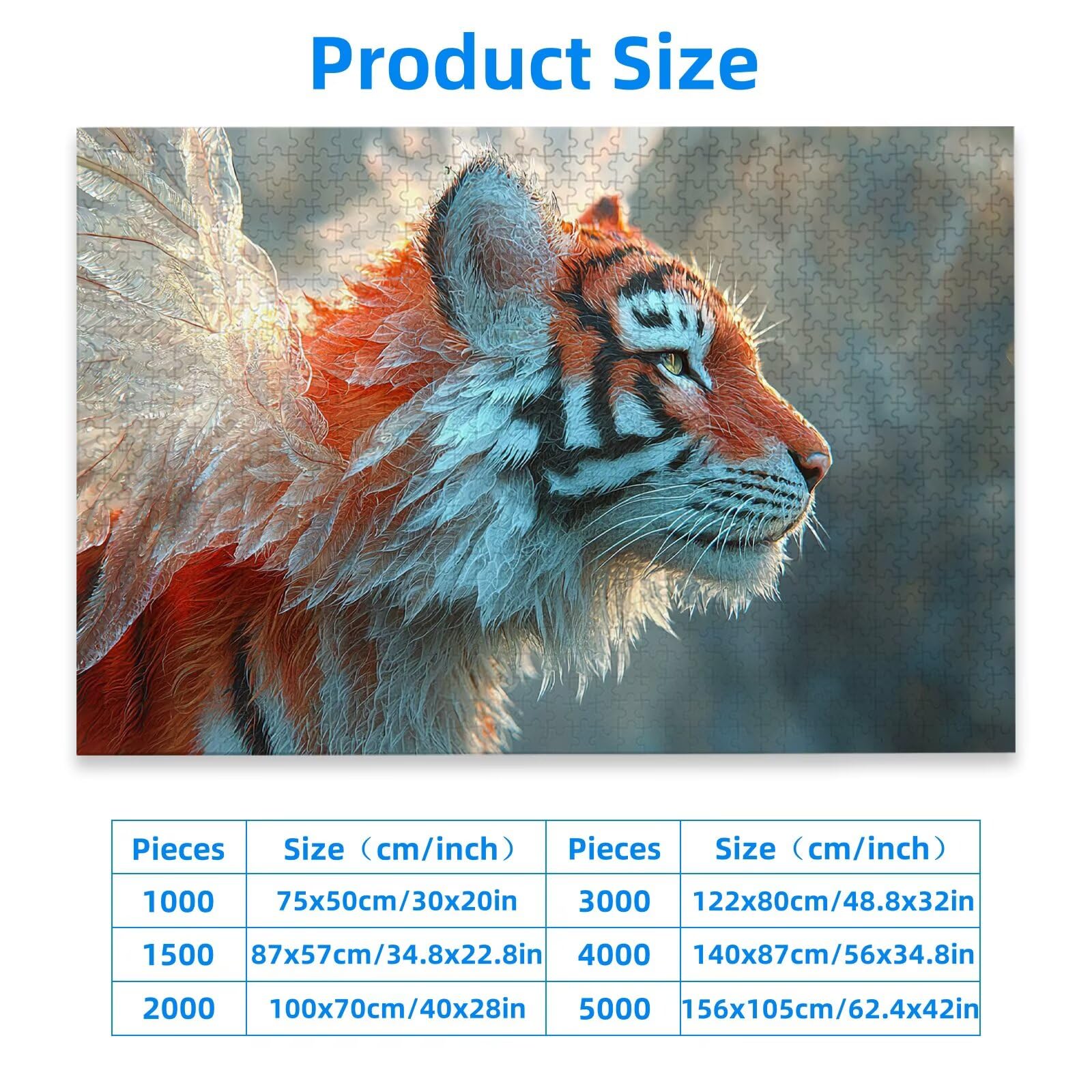 Puzzle 1500 Piezas, Puzzle Tigre con Caja para Adultos, DIY Animal Rompecabezas Madera para Adultos, 1500 Piezas Rompecabezas Desafiante, para Decoracion Hogar, Regalo Mujer, Regalo Hombres, -1924