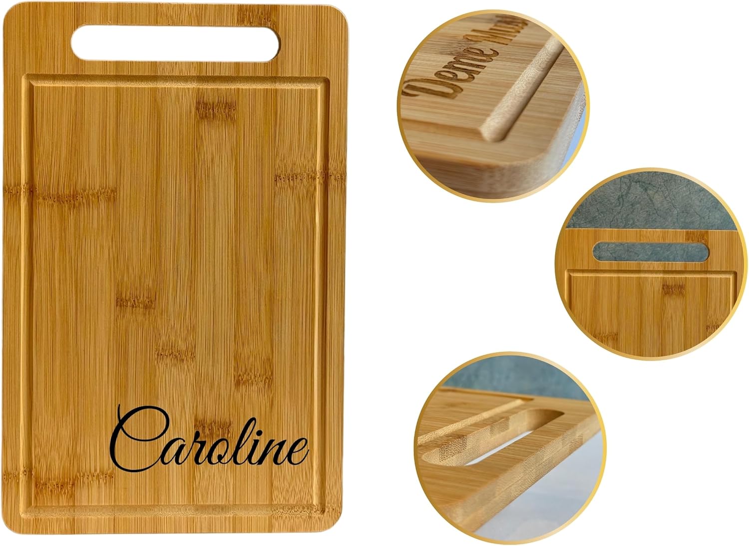 Personalized Charcuterie Cutting Board - Family Cutting Board - Unique Kitchen Board - Charcuterie Board for Christmas, Birthday gifts for Dad (Bamboo white handle)
