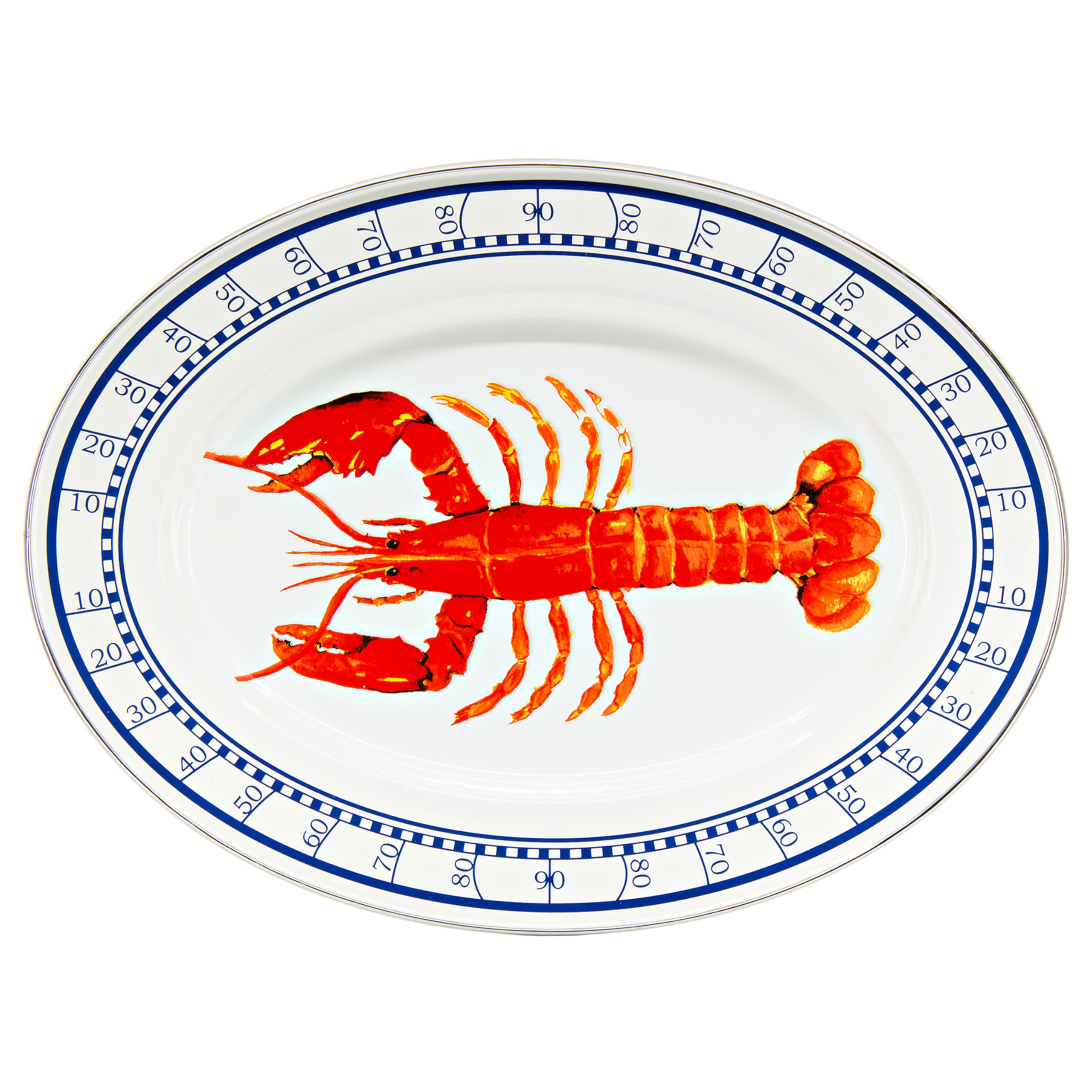 Golden Rabbit Enamelware - 12 x 16 Oval Platter (Lobster)