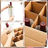 Vista 5 de Kits divisores de vidrio para cajas de mudanza, se adapta a cajas de 16 x 12 x 12 pulgadas, divisor de celdas de corrugado con 12 bolsas de espuma