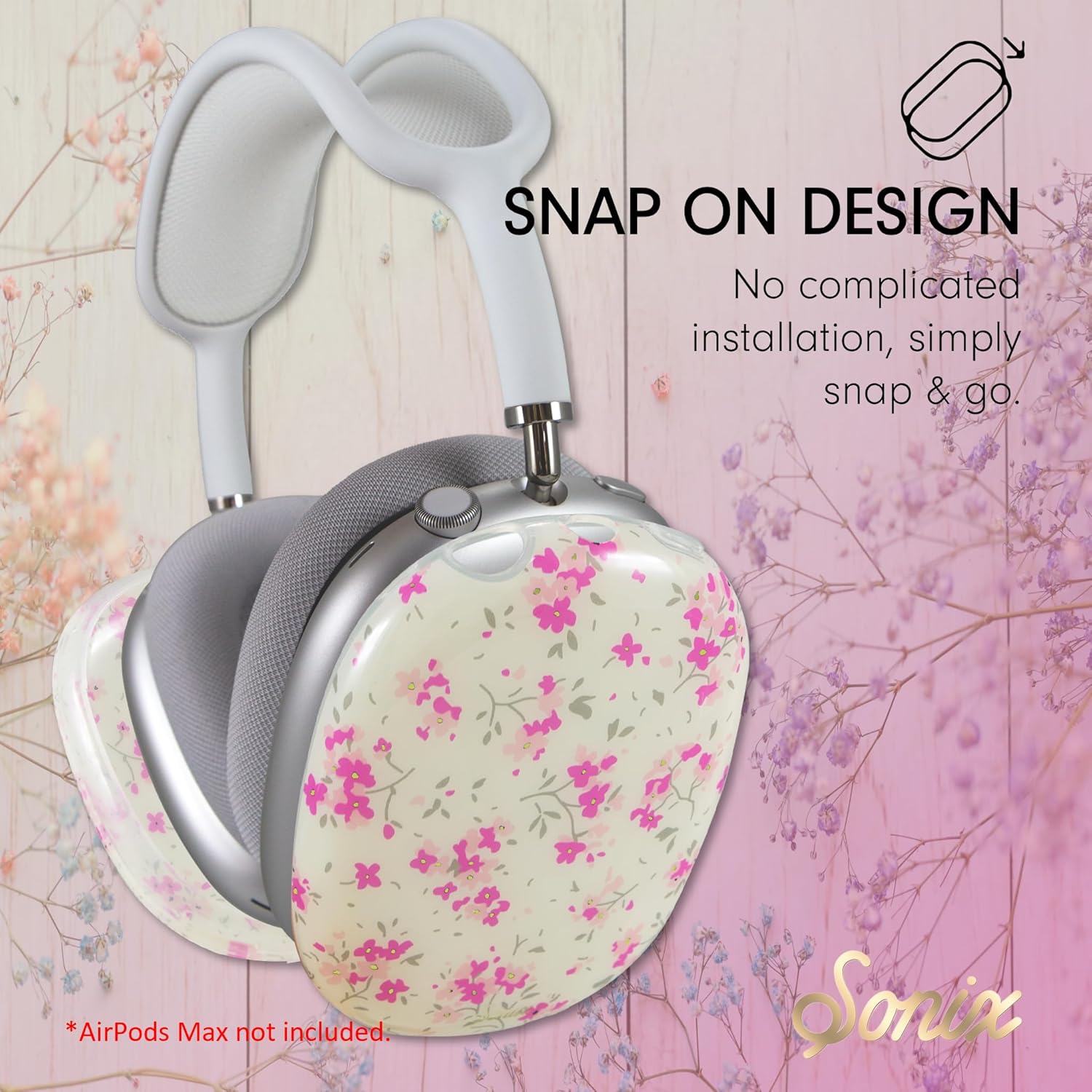 Sonix Protective Case Cover for AirPods Max Headphones | Cottage Floral Pink - Image 5