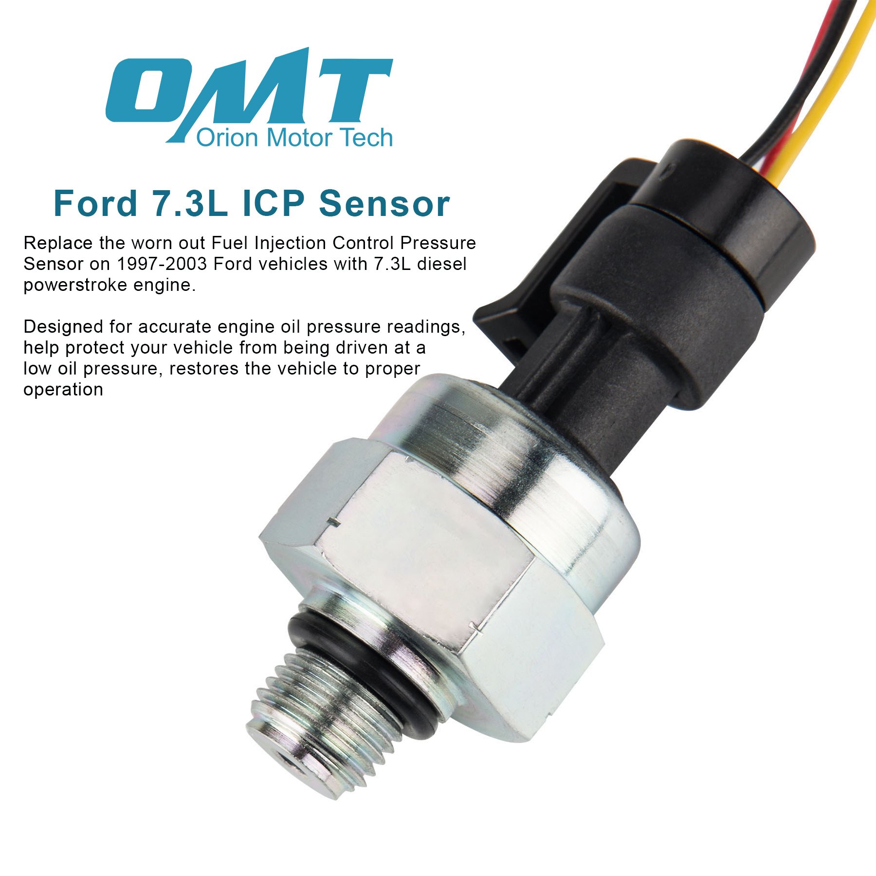 7.3 ICP Sensor with Pigtail Connector, Compatible with 19972003 Ford 7.3L Diesel Engines