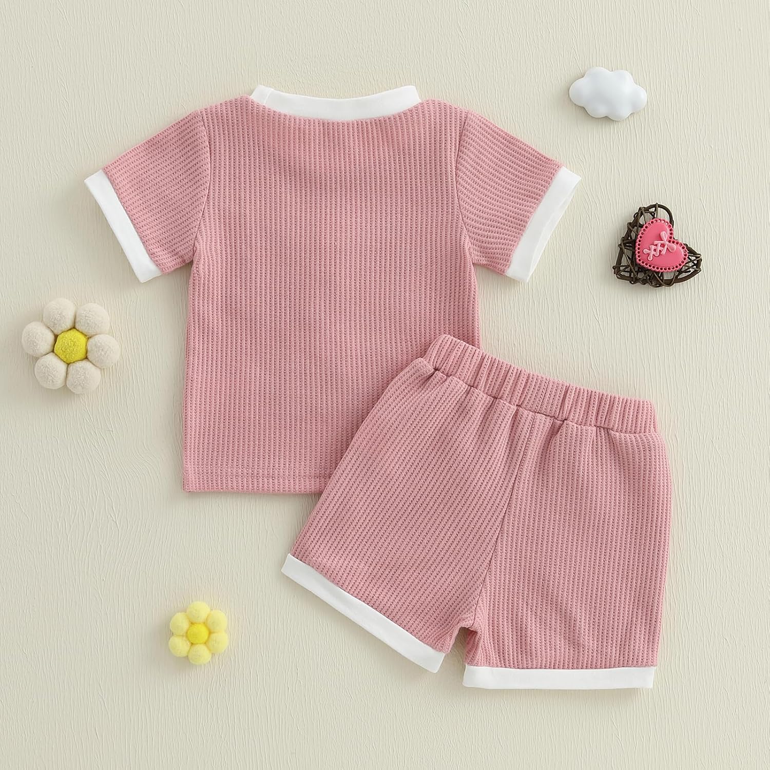 Baby Girl Sister Matching Outfit Embroidery Lil/Big Sis Short Sleeve T-shirt Tops Shorts Infant Girls Summer Clothes